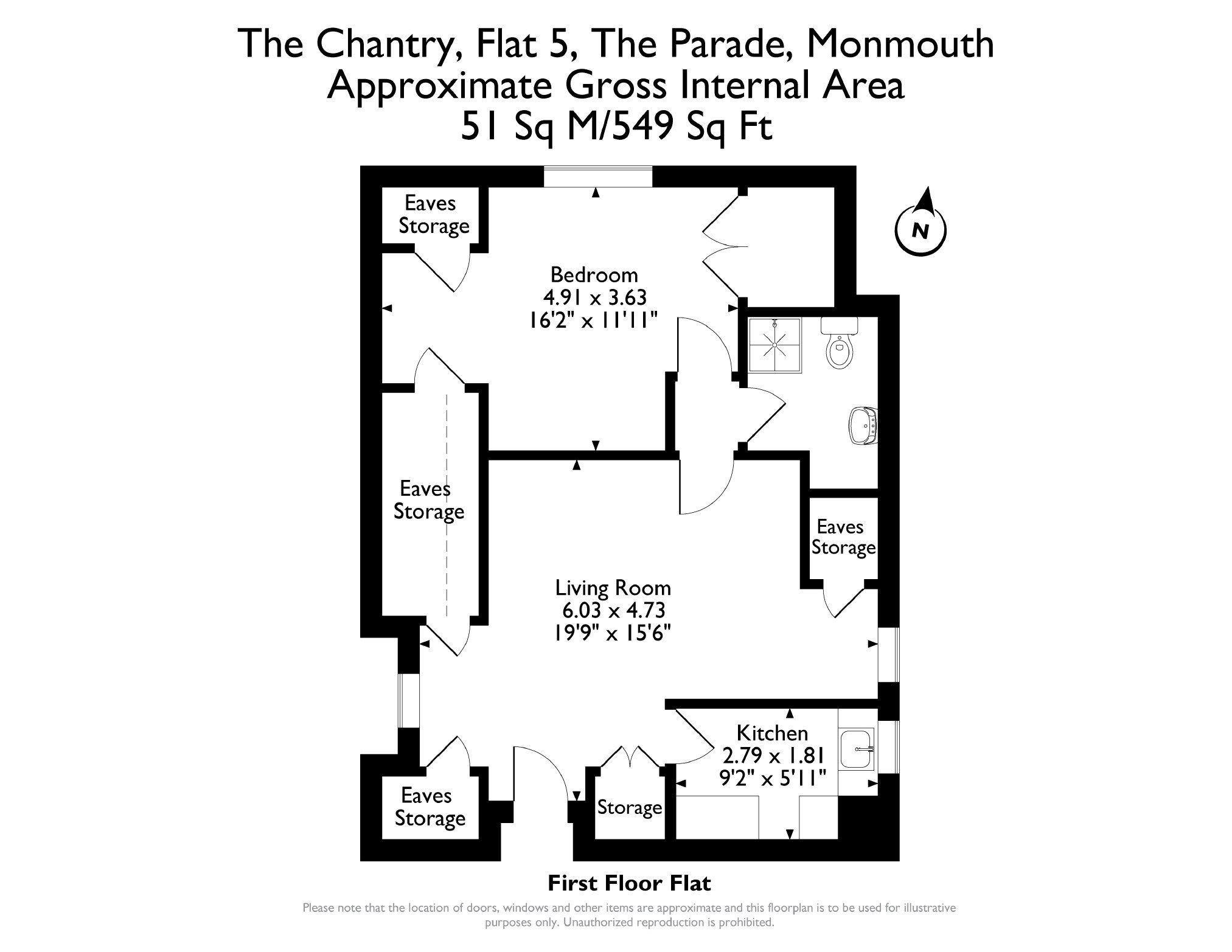 Flat 5, The Chantry, The Parade, Monmouth floorplan