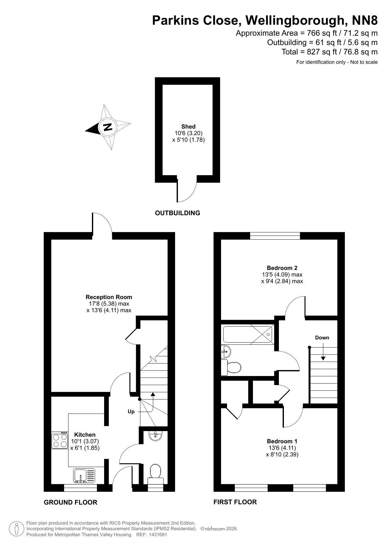 PARKINS CLOSE, WELLINGBOROUGH floorplan