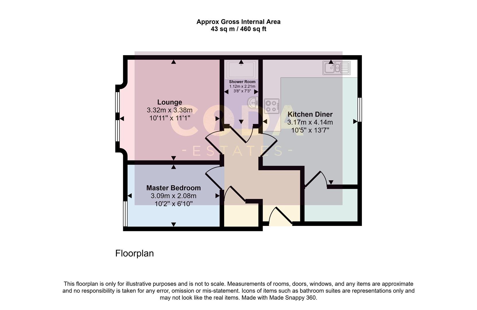 Flat 2-2, 17, Alexandra Avenue, Glasgow floorplan