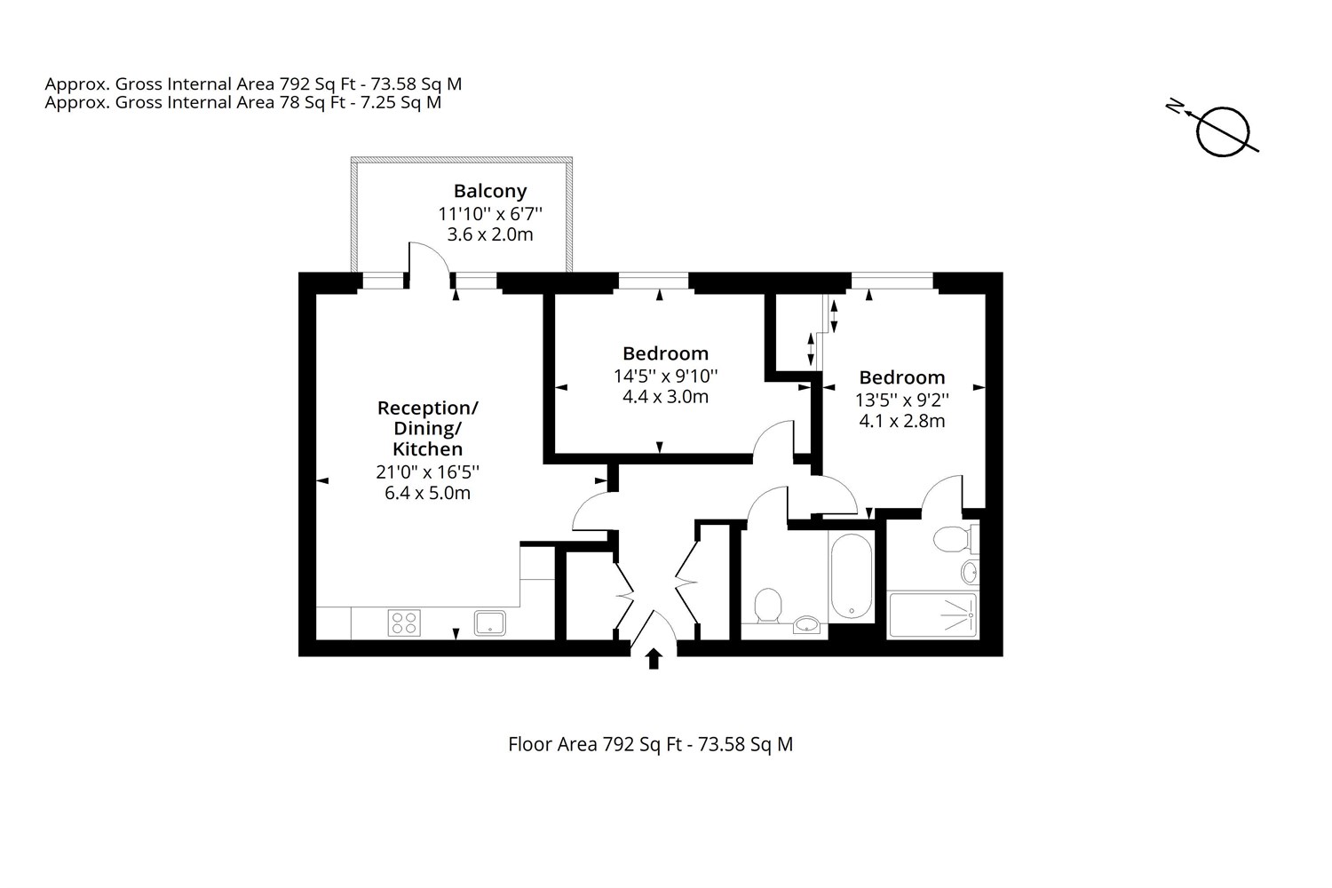 44, Flat 42, Clovelly Road, Hounslow floorplan