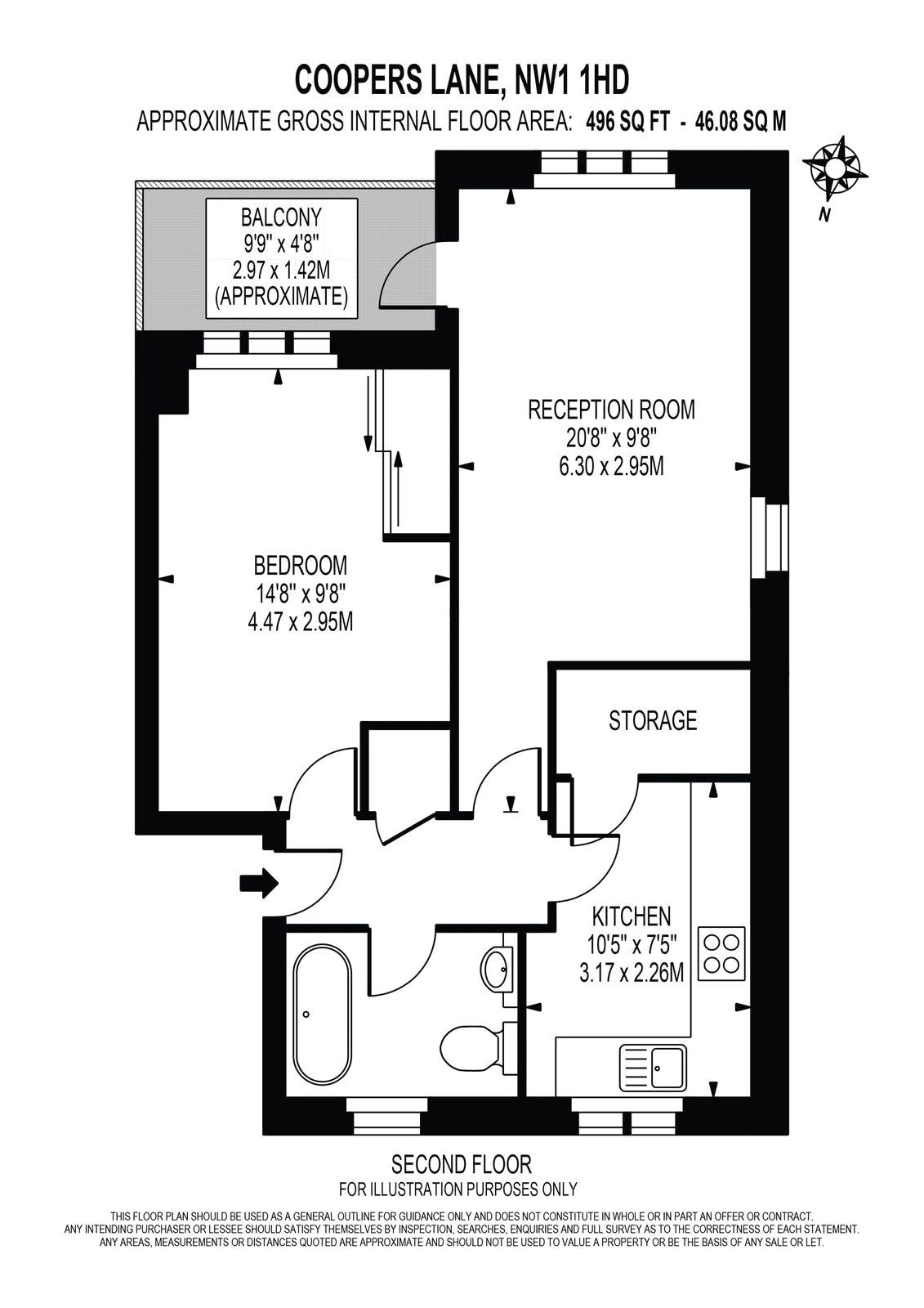 1 Bedrooms Flat for sale in Coopers Lane, London NW1