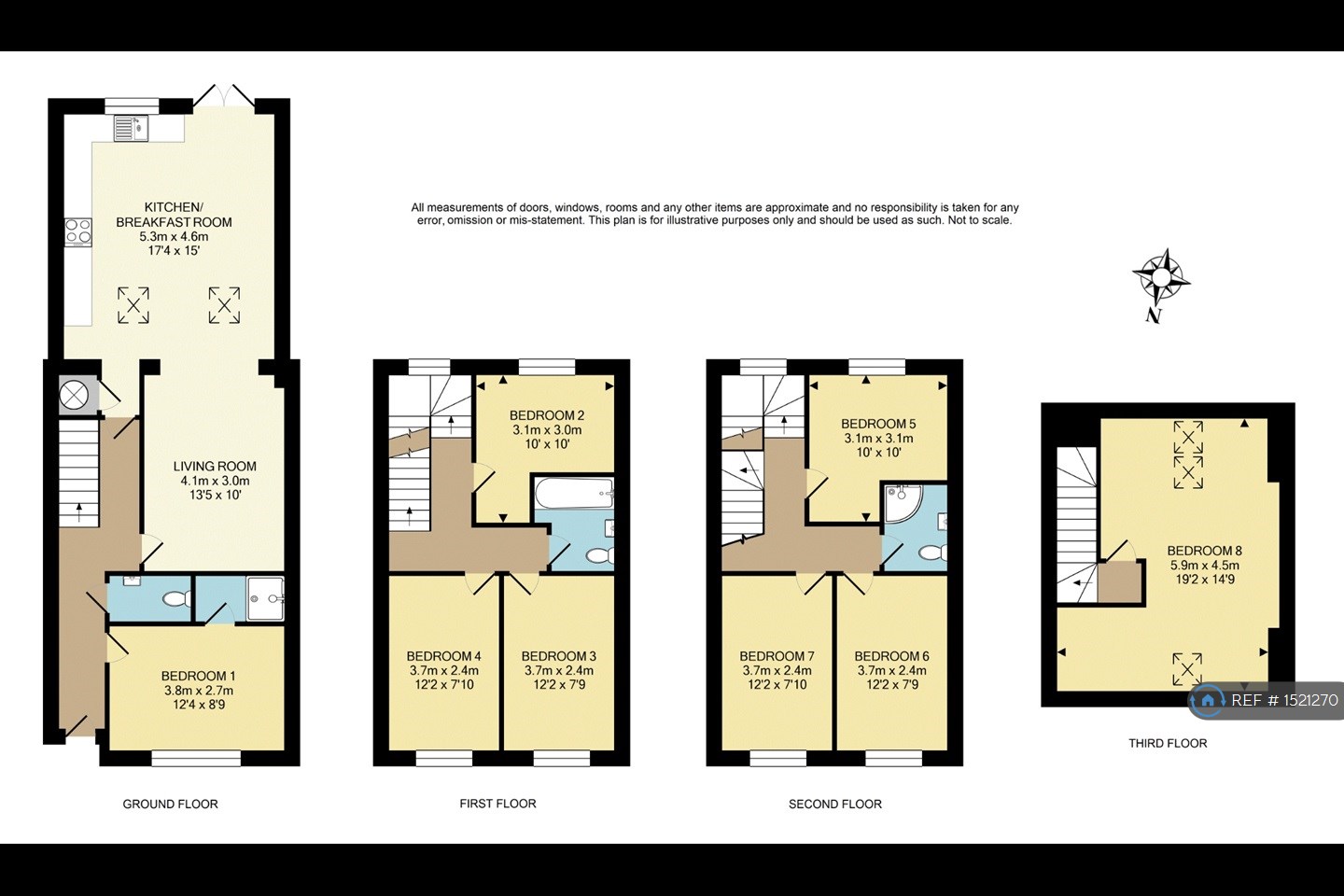 Addington Road, Reading RG1, 8 bedroom terraced house to rent