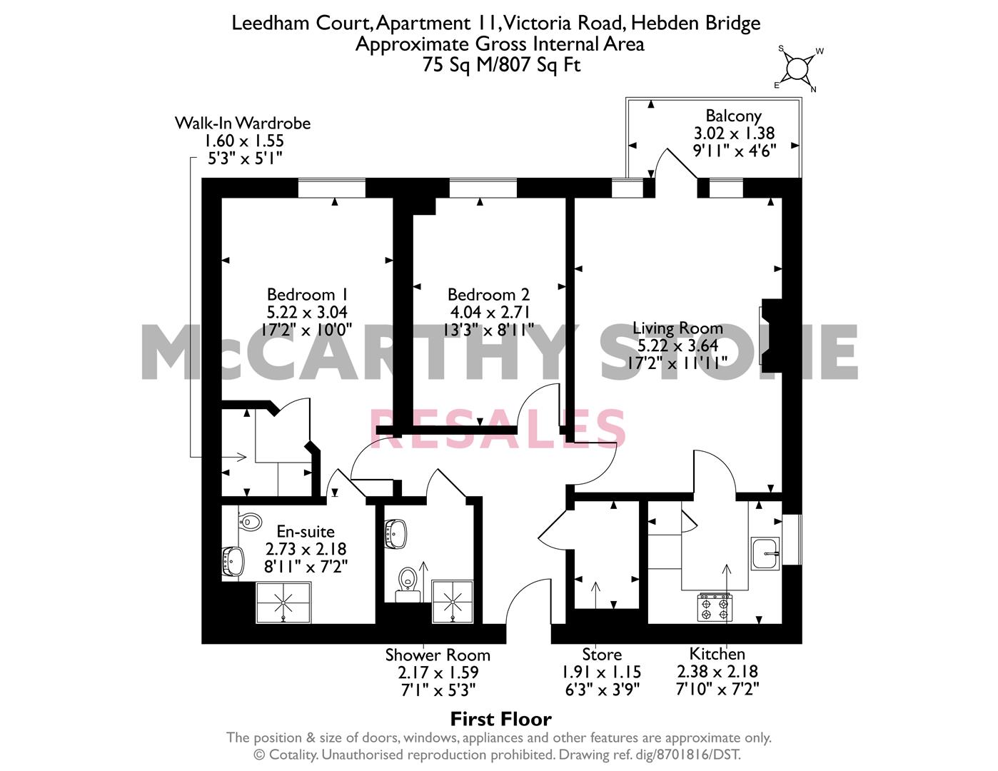 11 Leedham Court, Victoria Road, Hebden Bridge floorplan