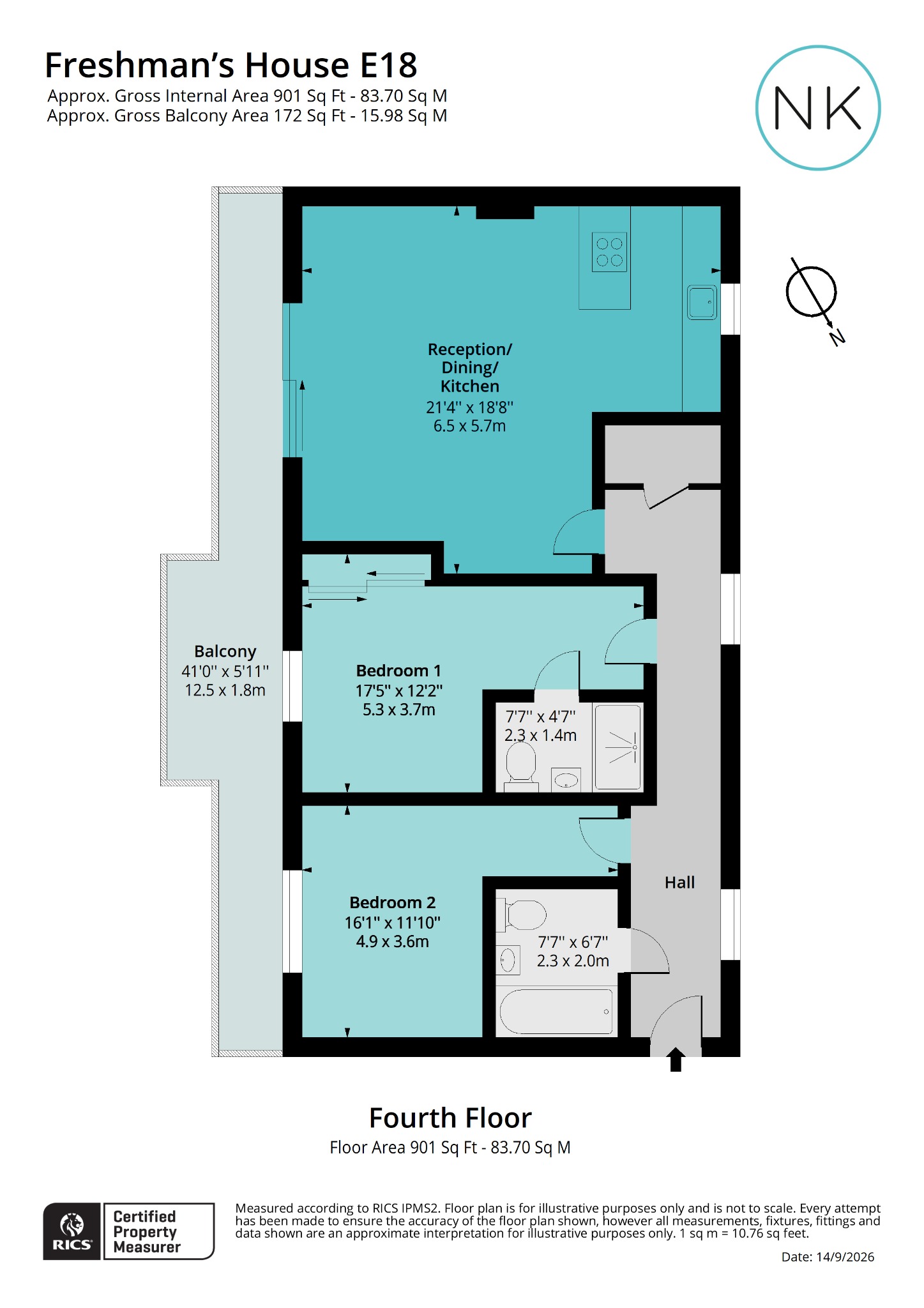 9 Freshmans House, Queen Mary Avenue, London floorplan