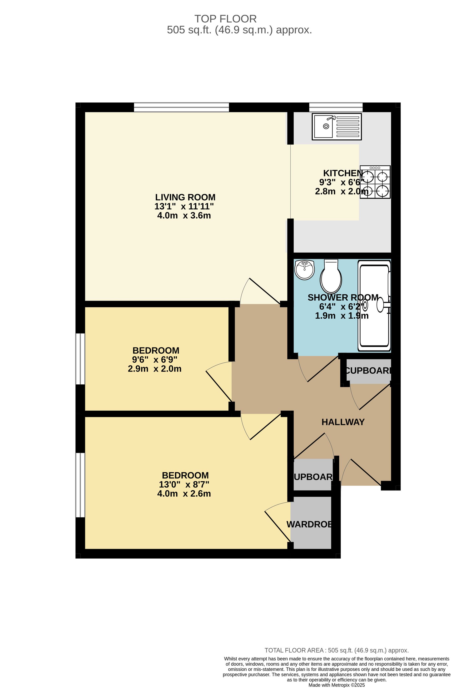 Flat 13, Portland Grange Upper High Street, Taunton floorplan