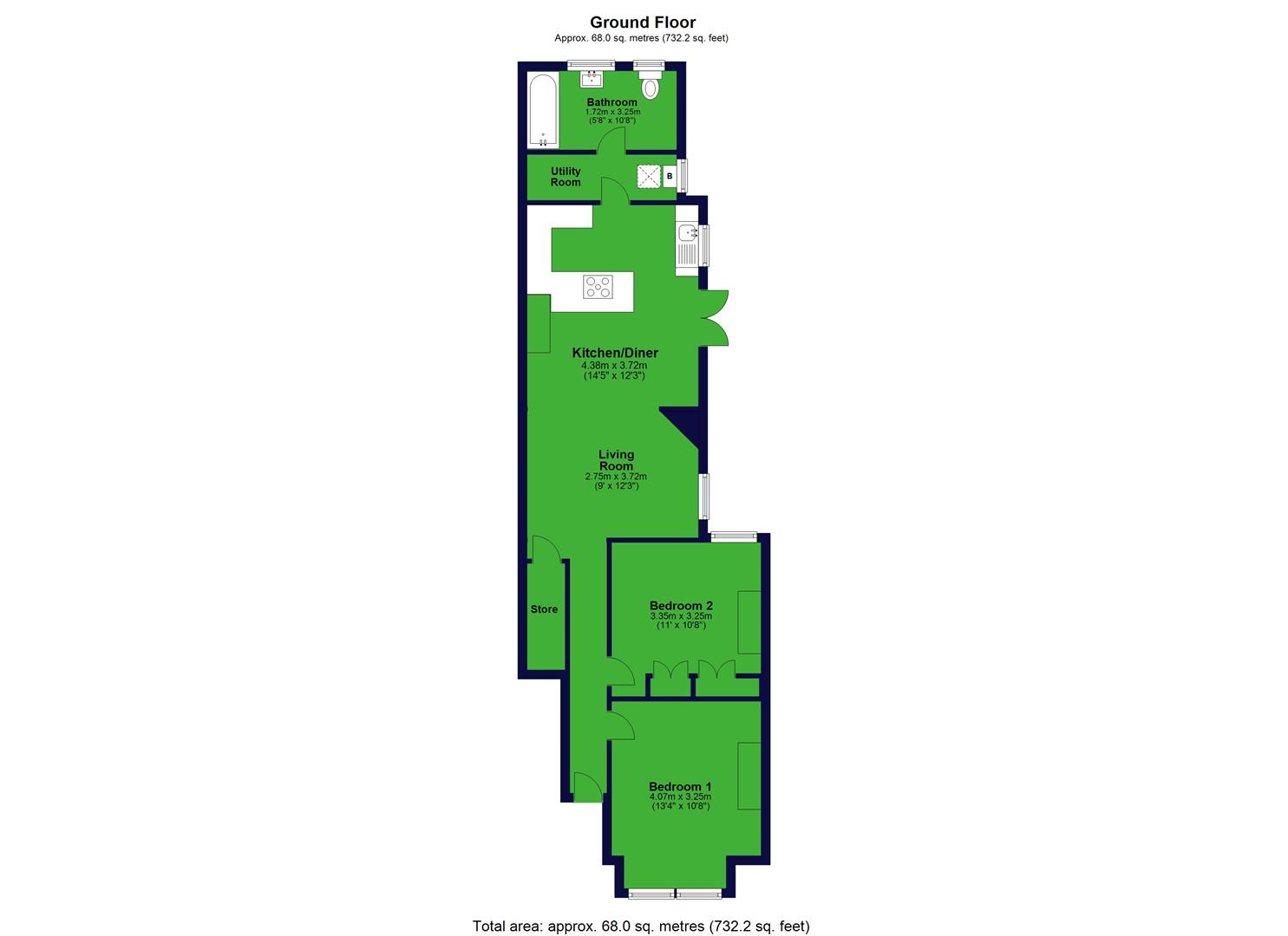 2 Bedrooms Flat for sale in University Road, Colliers Wood, London SW19