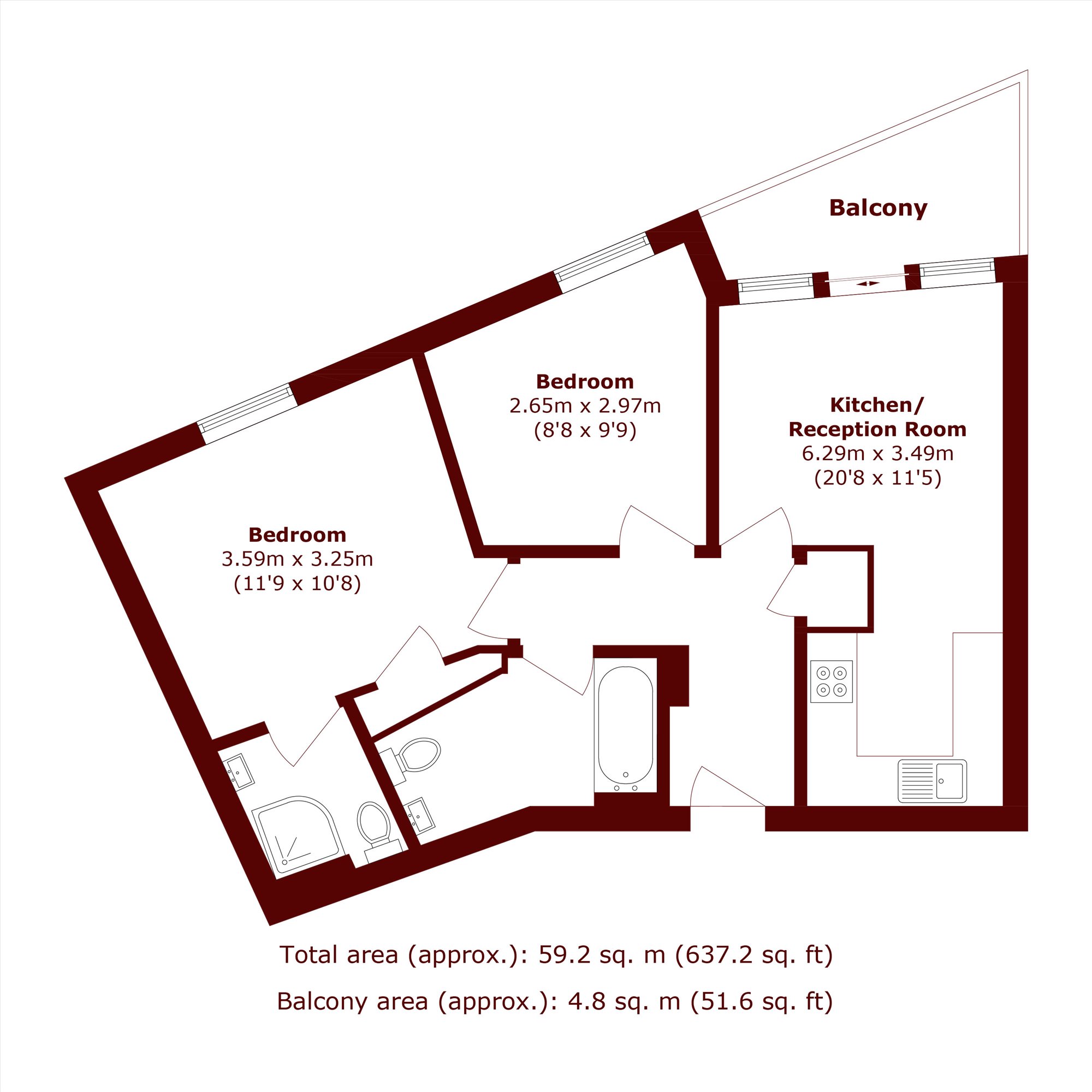 Flat 174, Trentham Court, London floorplan