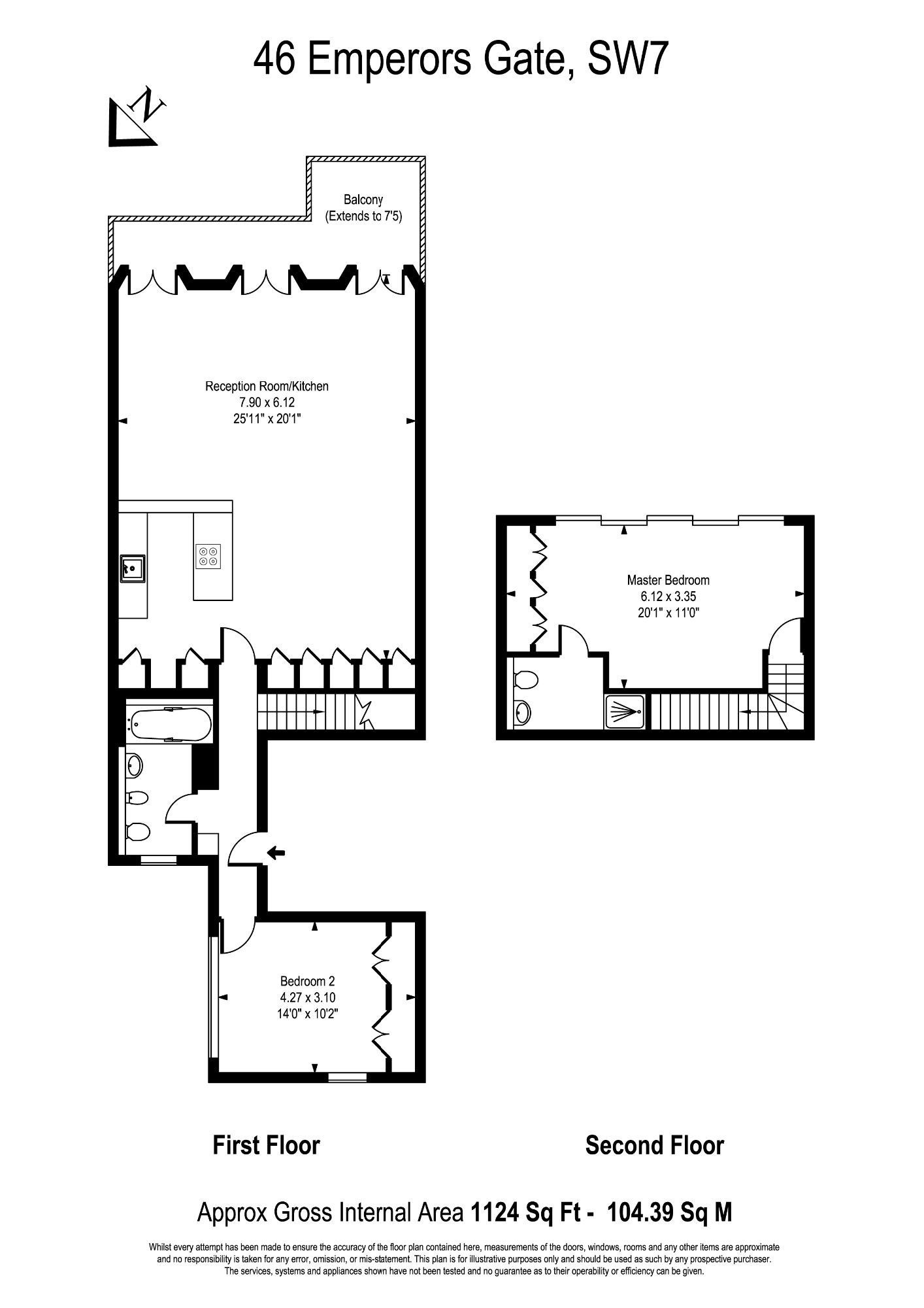 2 Bedrooms Flat to rent in Emperors Gate, London SW7