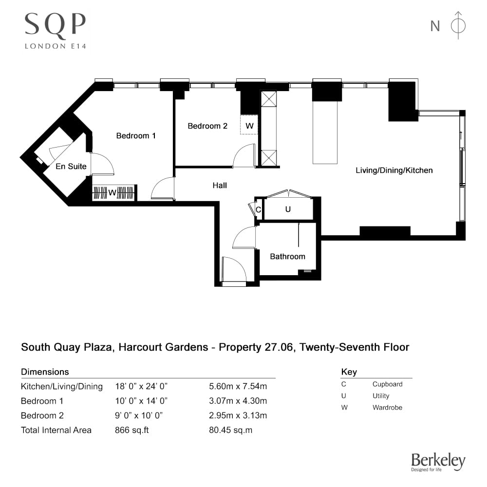 27.06, London, E14 9Ws, Canary Wharf floorplan