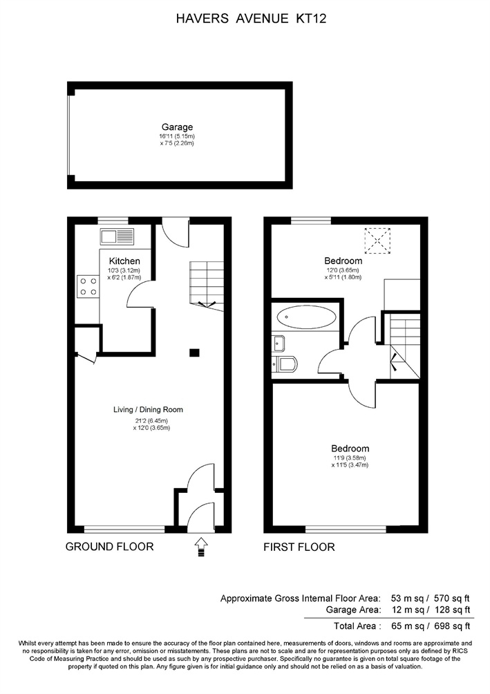 2 Bedrooms Semi-detached house for sale in Havers Avenue, Hersham Village, Surrey KT12