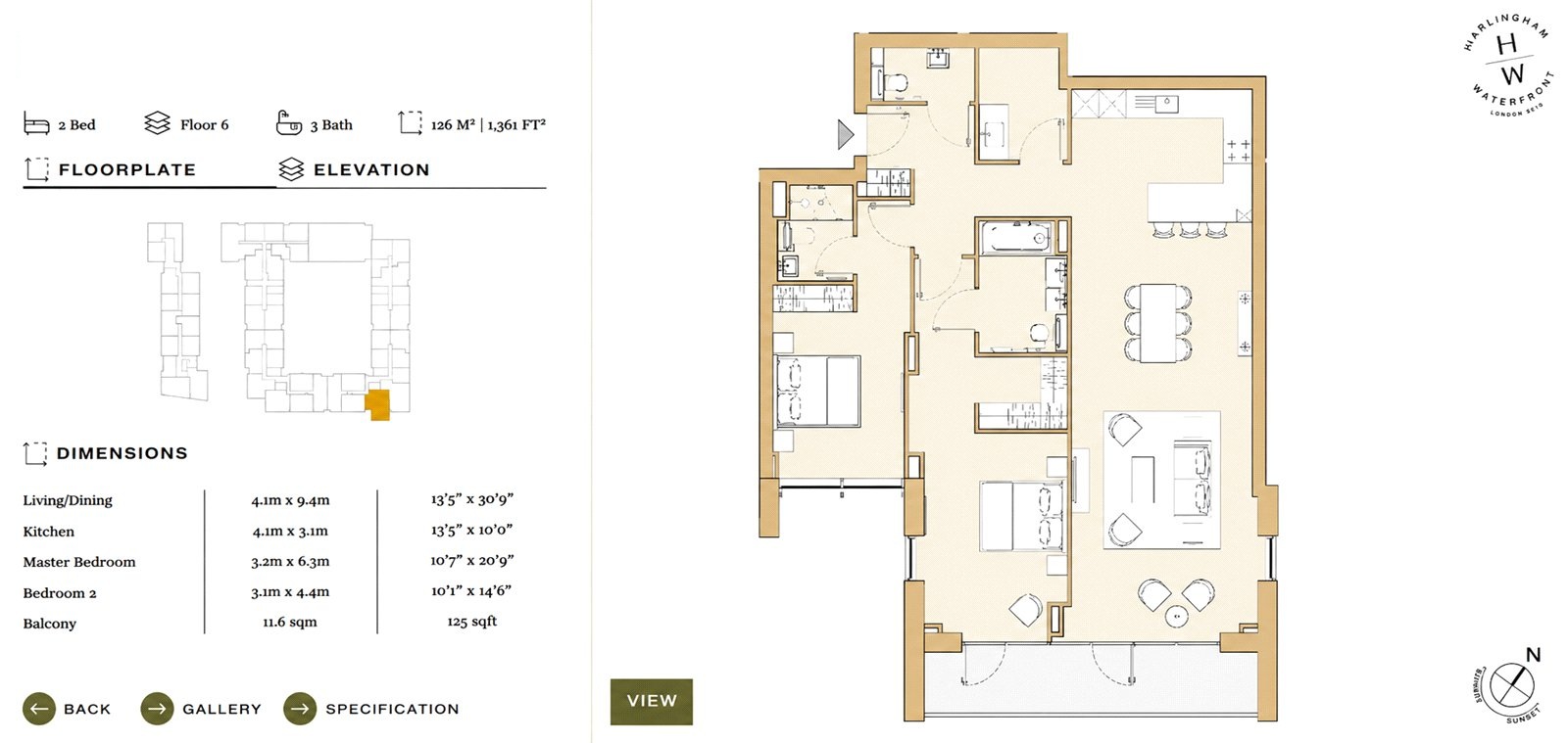 P6.12,, Hurlingham Waterfront, Wandsworth Bridge Road floorplan