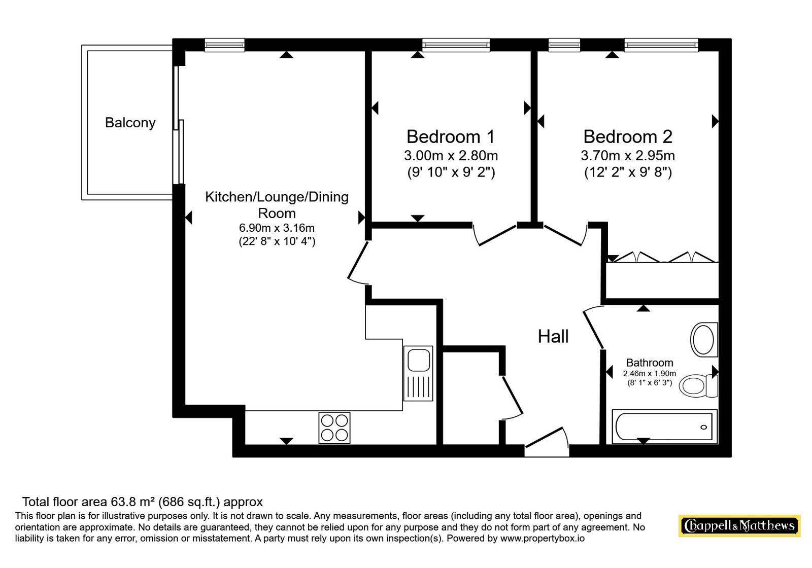 Flat 301, Thomas Court,, Three Queens Lane, Bristol floorplan
