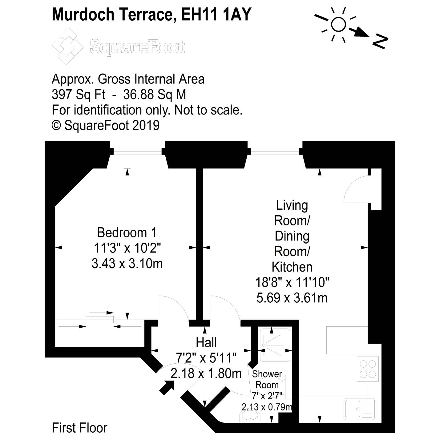 1 Bedrooms Flat for sale in 6 (1F2) Murdoch Terrace, Fountainbridge EH11