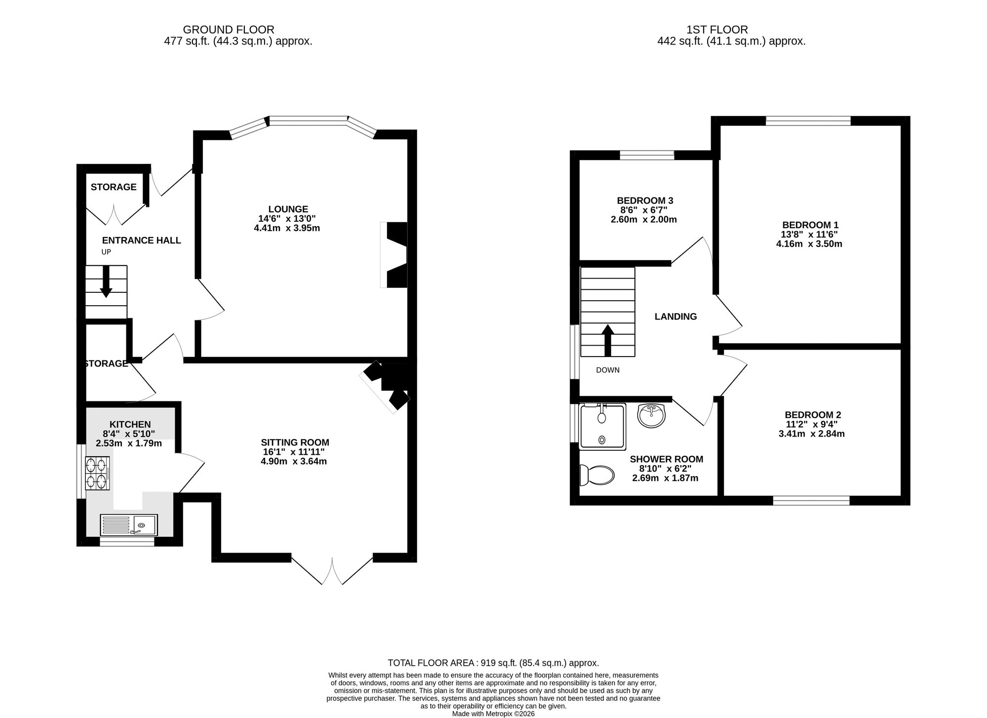 11 Pettyclose Lane, Chesterfield floorplan