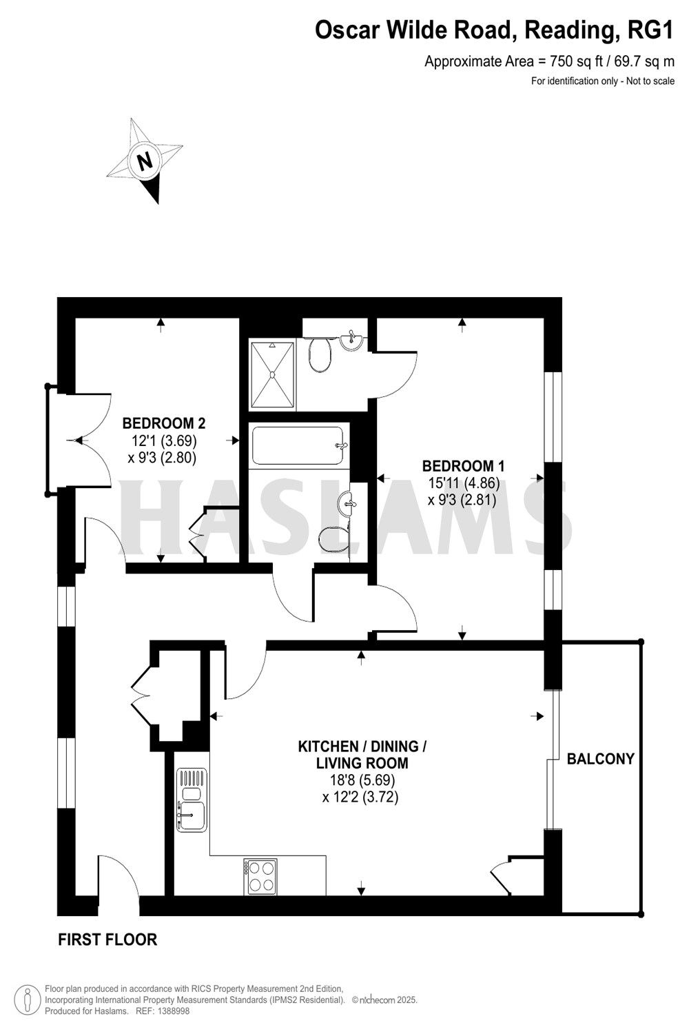 4, Flat 3, Oscar Wilde Road, Reading floorplan