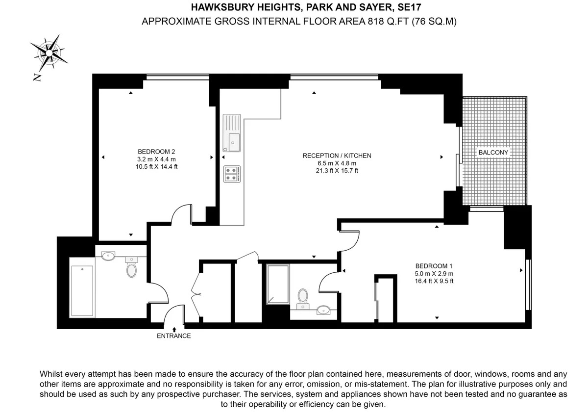 2307 Hawksbury Heights, Hewson Way, Elephant and Castle floorplan