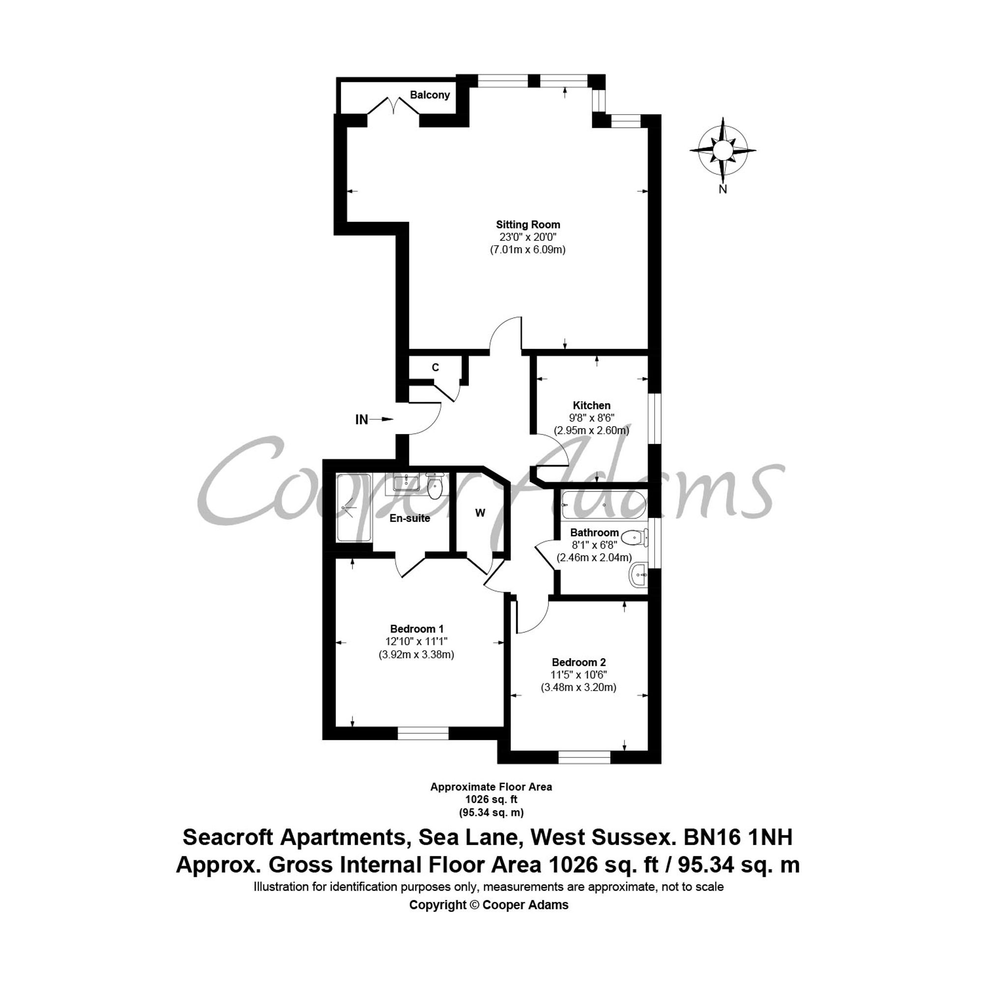 3 Seacroft Apts, 17 Sea Lane, Littlehampton floorplan
