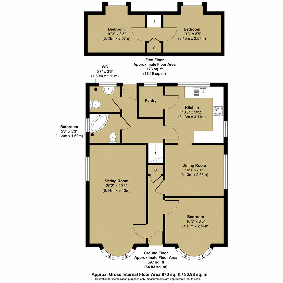 Flat Acorns, 81, Yarmouth Road, Bungay floorplan