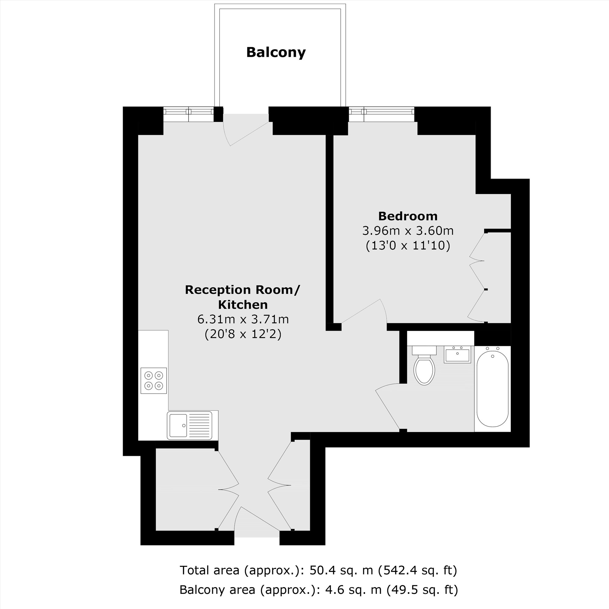 Flat 810 Brookline Building, 49, Fulton Road, Wembley floorplan