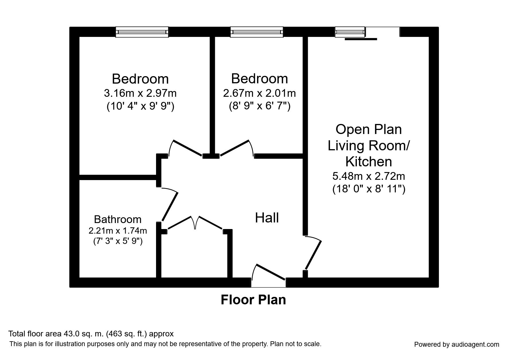 2 Bedrooms Flat to rent in Camp Street, Salford M7