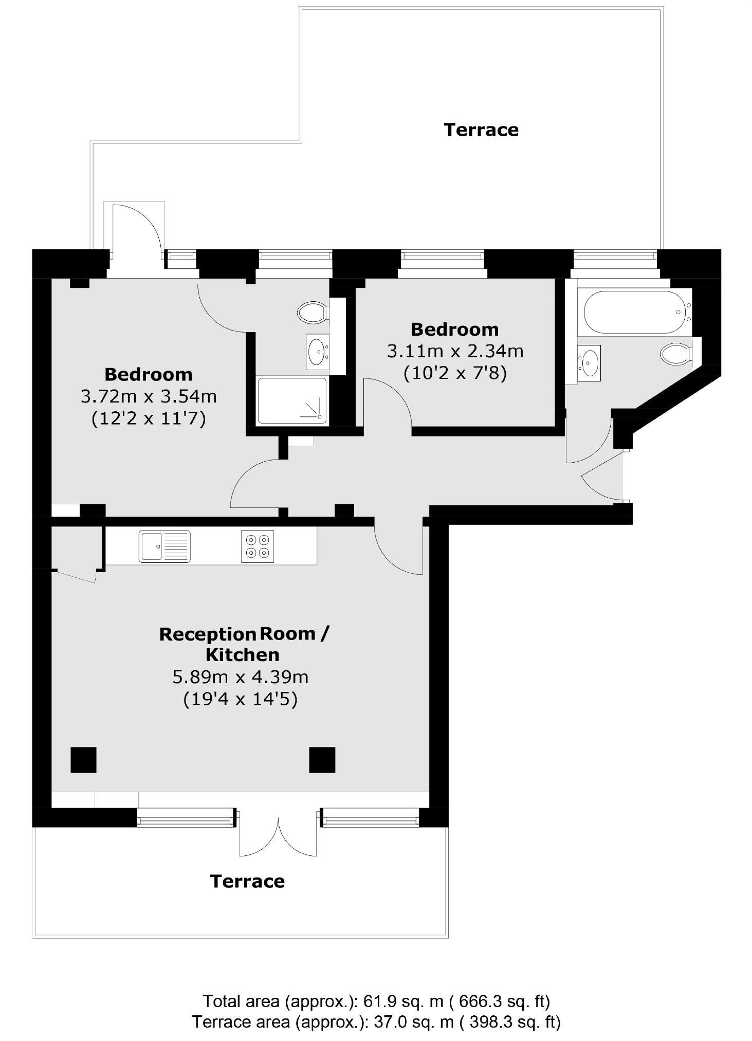 Flat 1, 5, Brownlow Mews, London floorplan