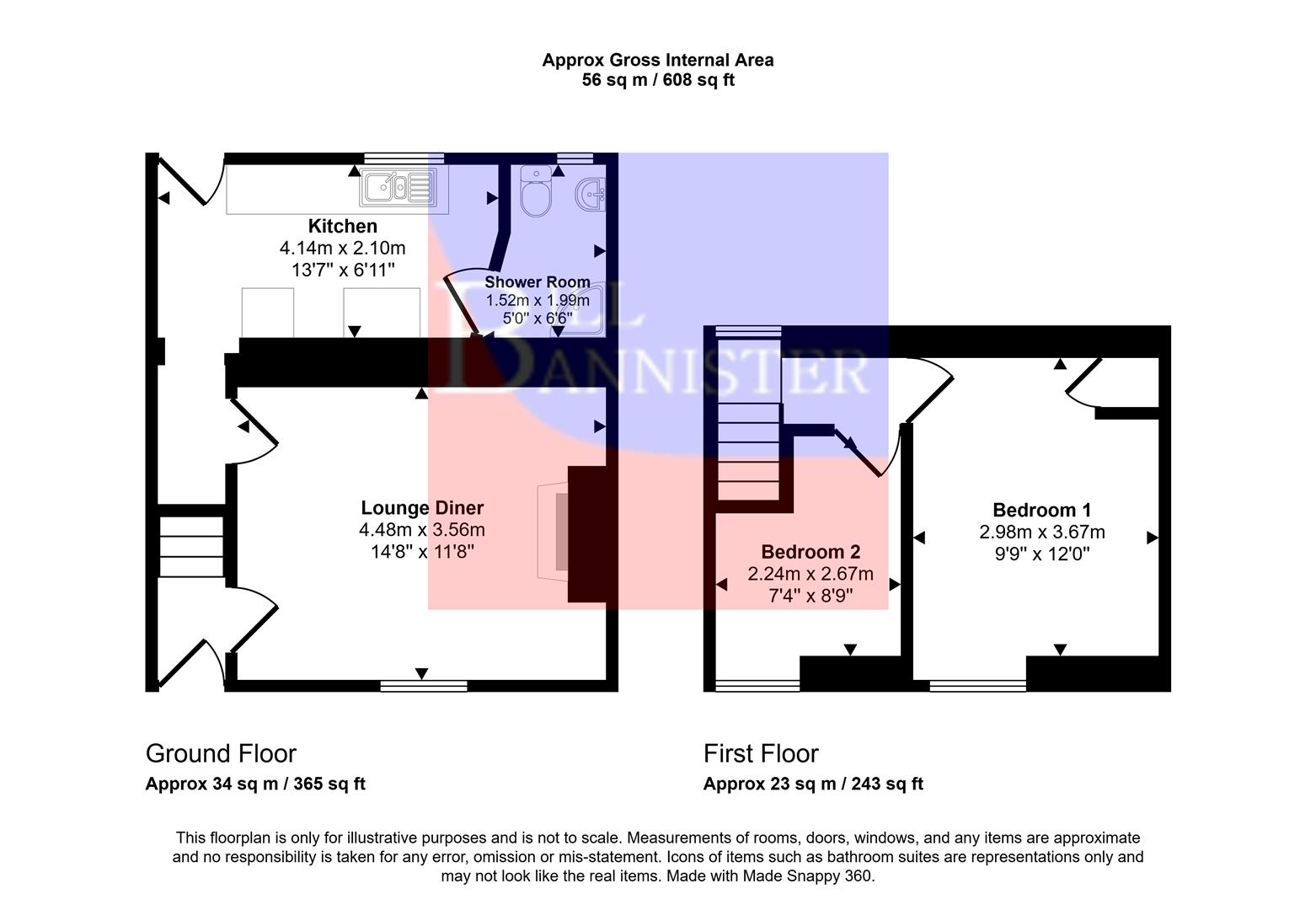 4, New Row, Redruth floorplan
