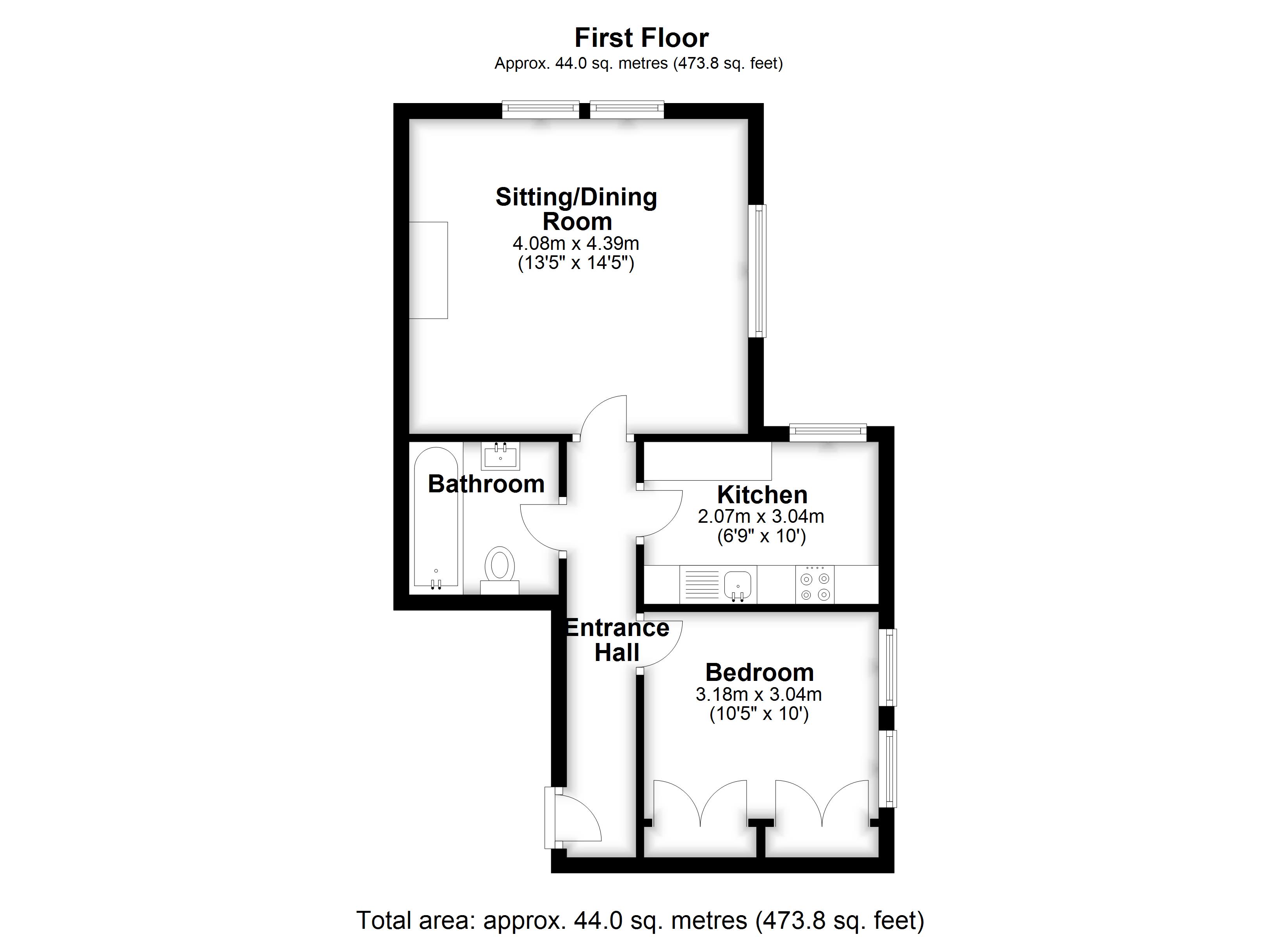 Bytham Bank, Walsworth Road, Hitchin, Hertfordshire SG4, 1 bedroom flat
