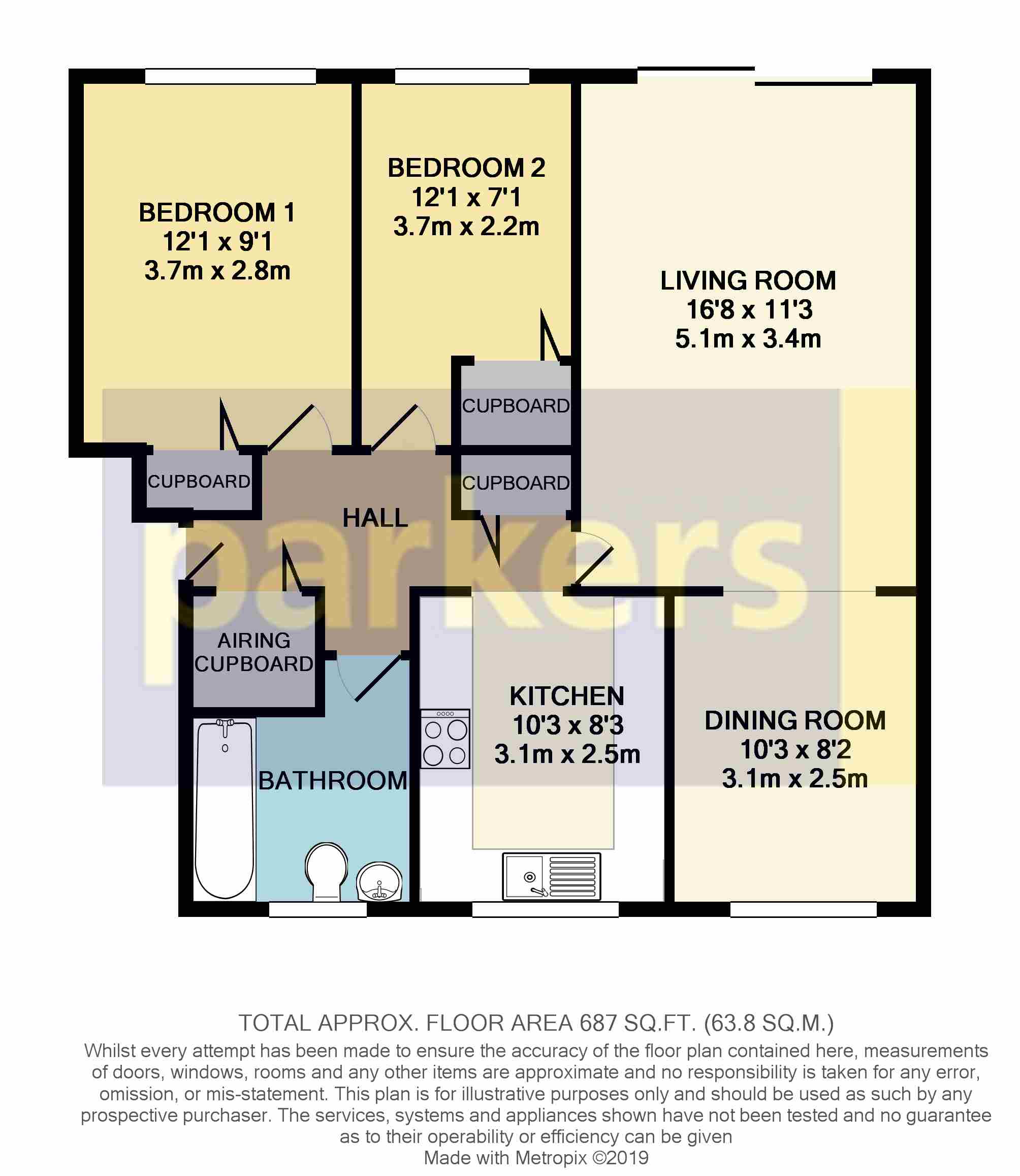 2 Bedrooms Flat for sale in Calbourne Drive, Calcot, Reading, Berkshire RG31