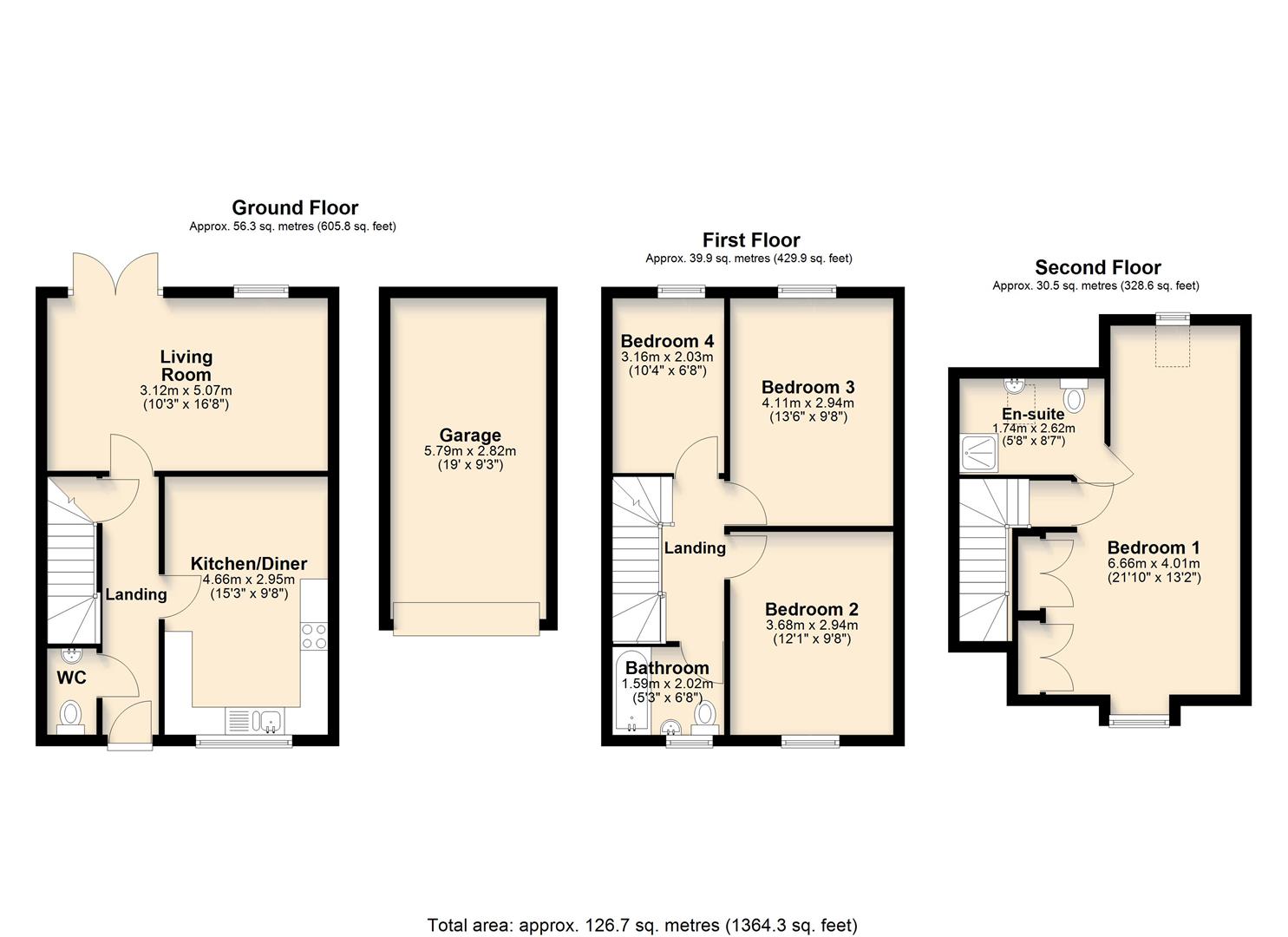 6, Millard Drive, Long Marston, Stratford-Upon-Avon floorplan
