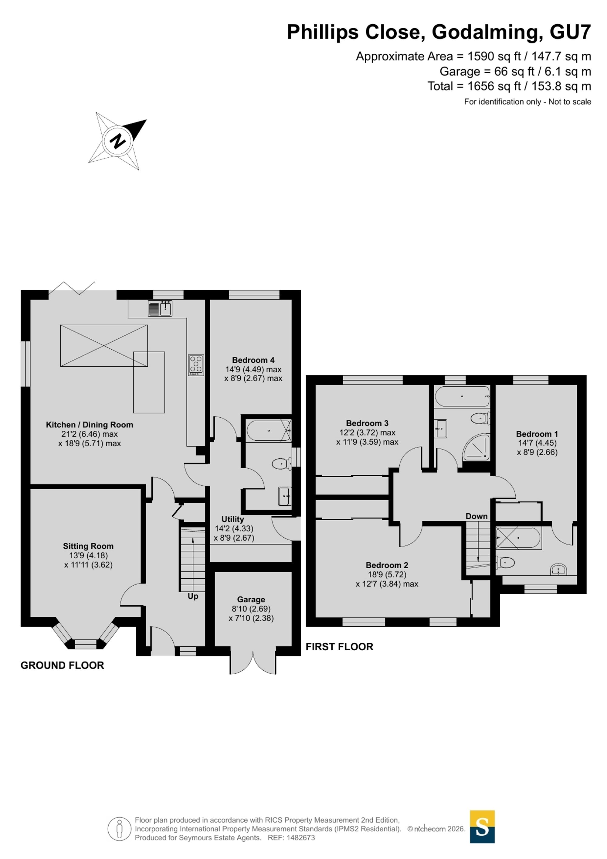 2 Phillips Close, Godalming floorplan