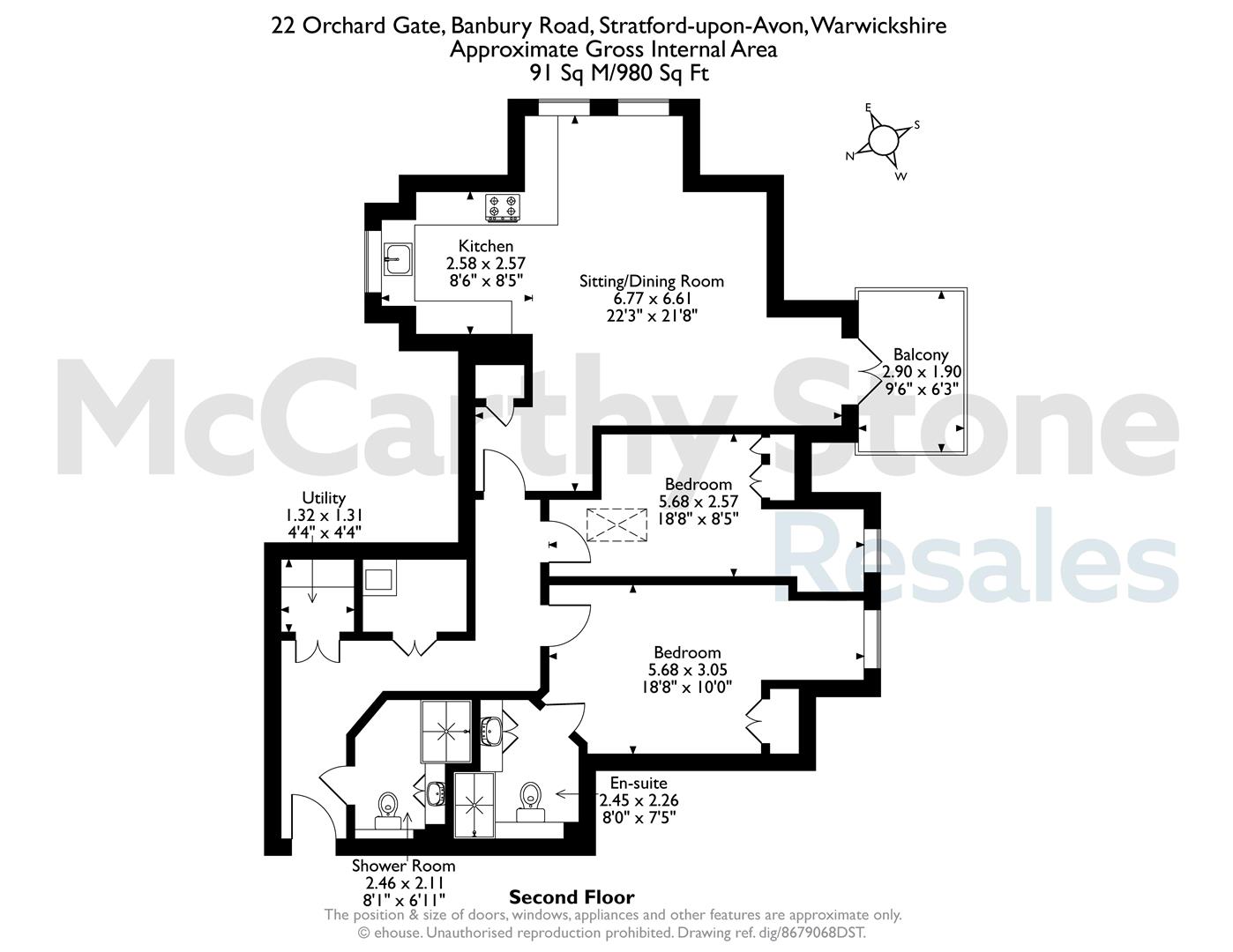 22 Orchard Gate, Banbury Road, Stratford-Upon-Avon floorplan