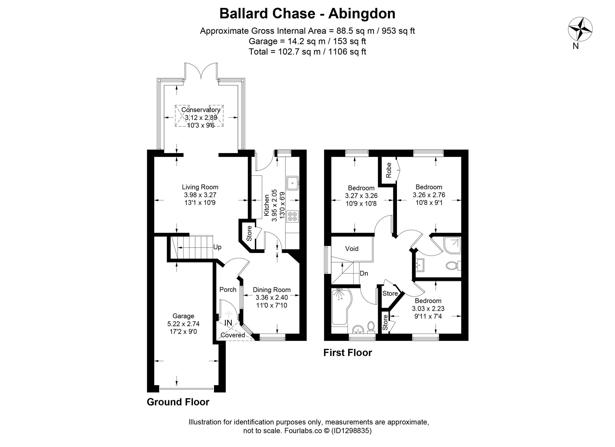 11 Ballard Chase, Abingdon floorplan