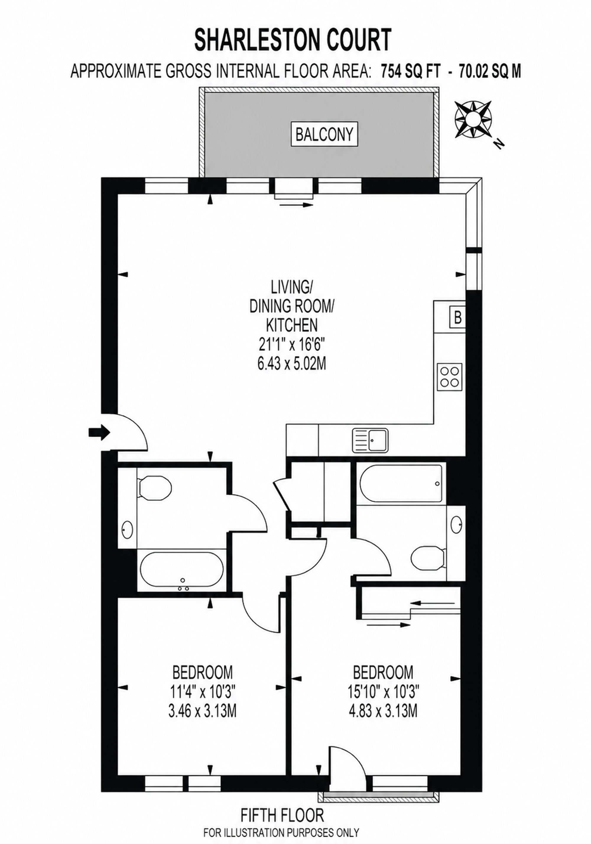 Flat 40, Sharleston Court 36-40 Abbey Road, Barking floorplan