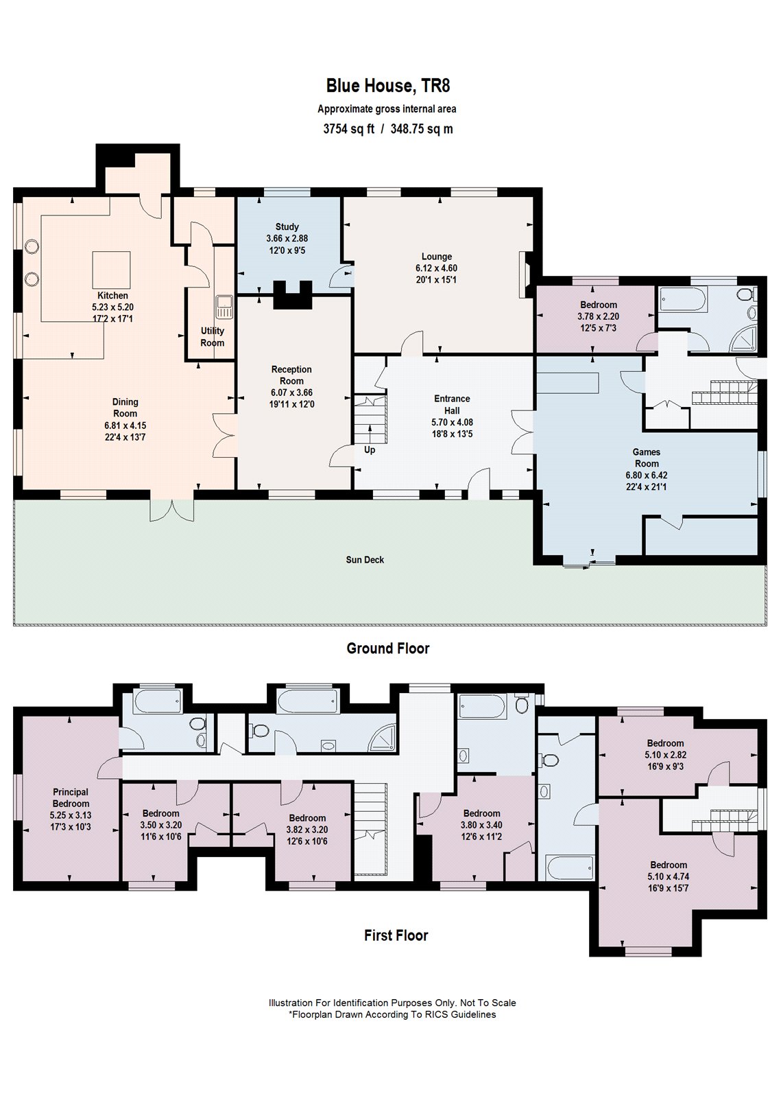 The Blue House,  Meadow Close,, Tregurrian, Cornwall floorplan