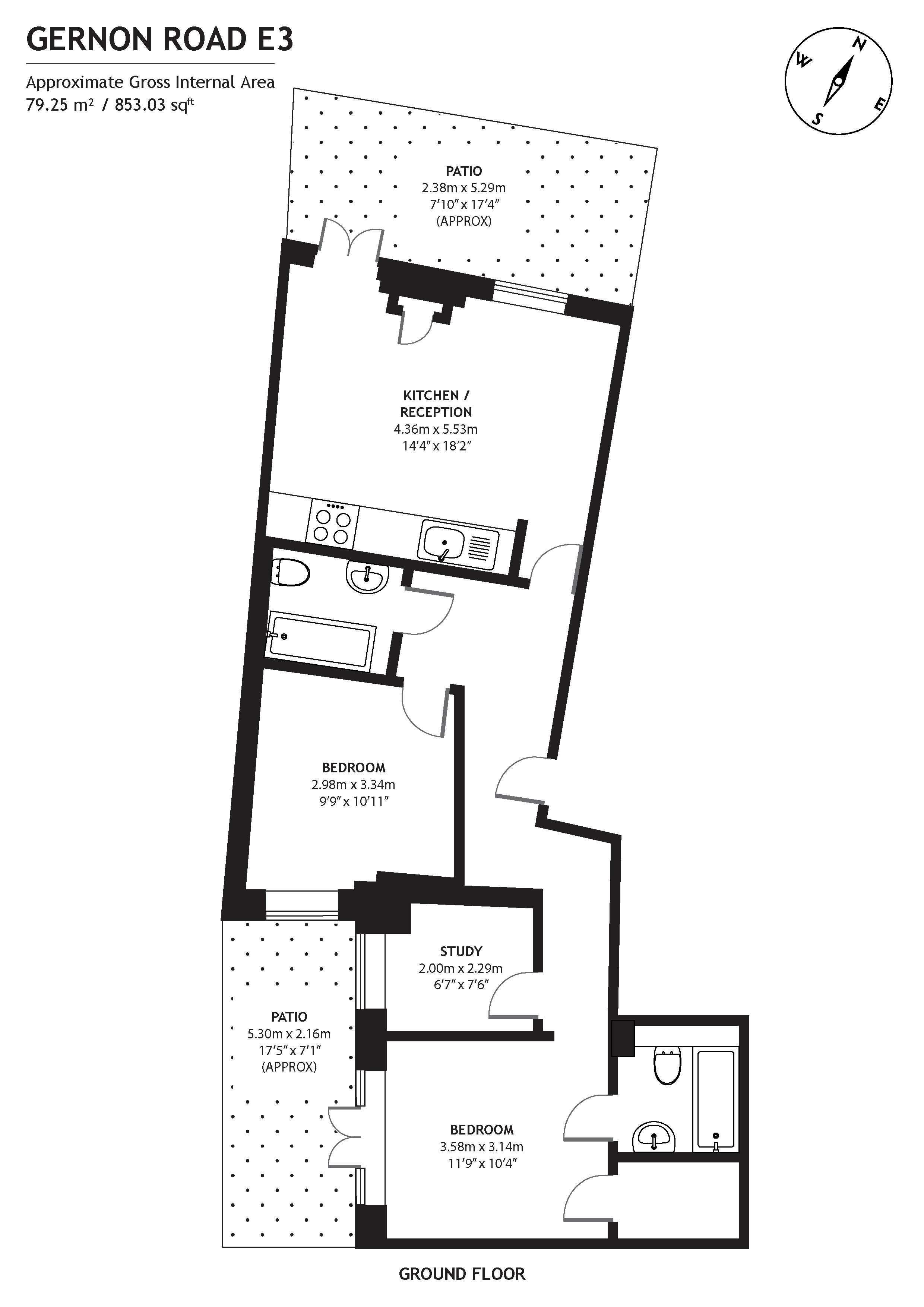 Flat 2, Portunus Building, 6, Gernon Road, London floorplan
