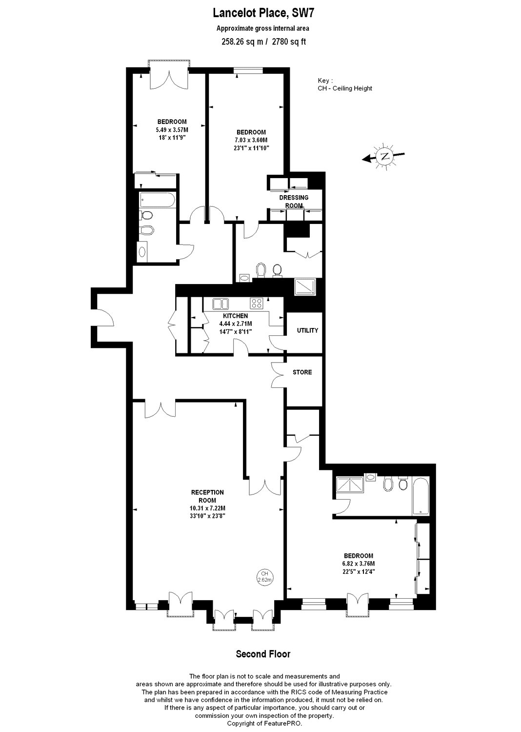 3 Bedrooms Flat to rent in Lancelot Place, Knightsbridge, London SW7