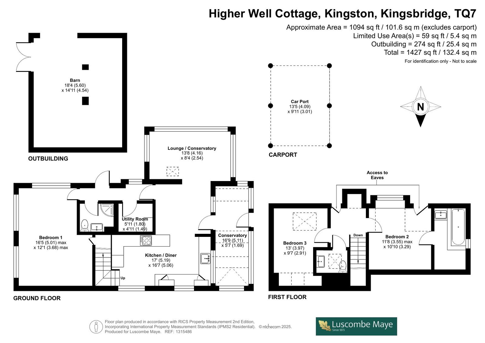 Higher Well Cottage, Kingsbridge floorplan