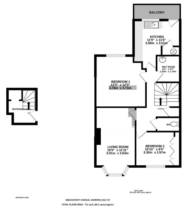 66, Beechcroft Avenue, Harrow floorplan