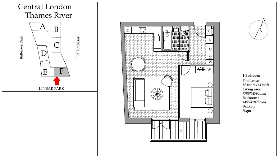 F53, Ambassador Building, Nine Elms floorplan