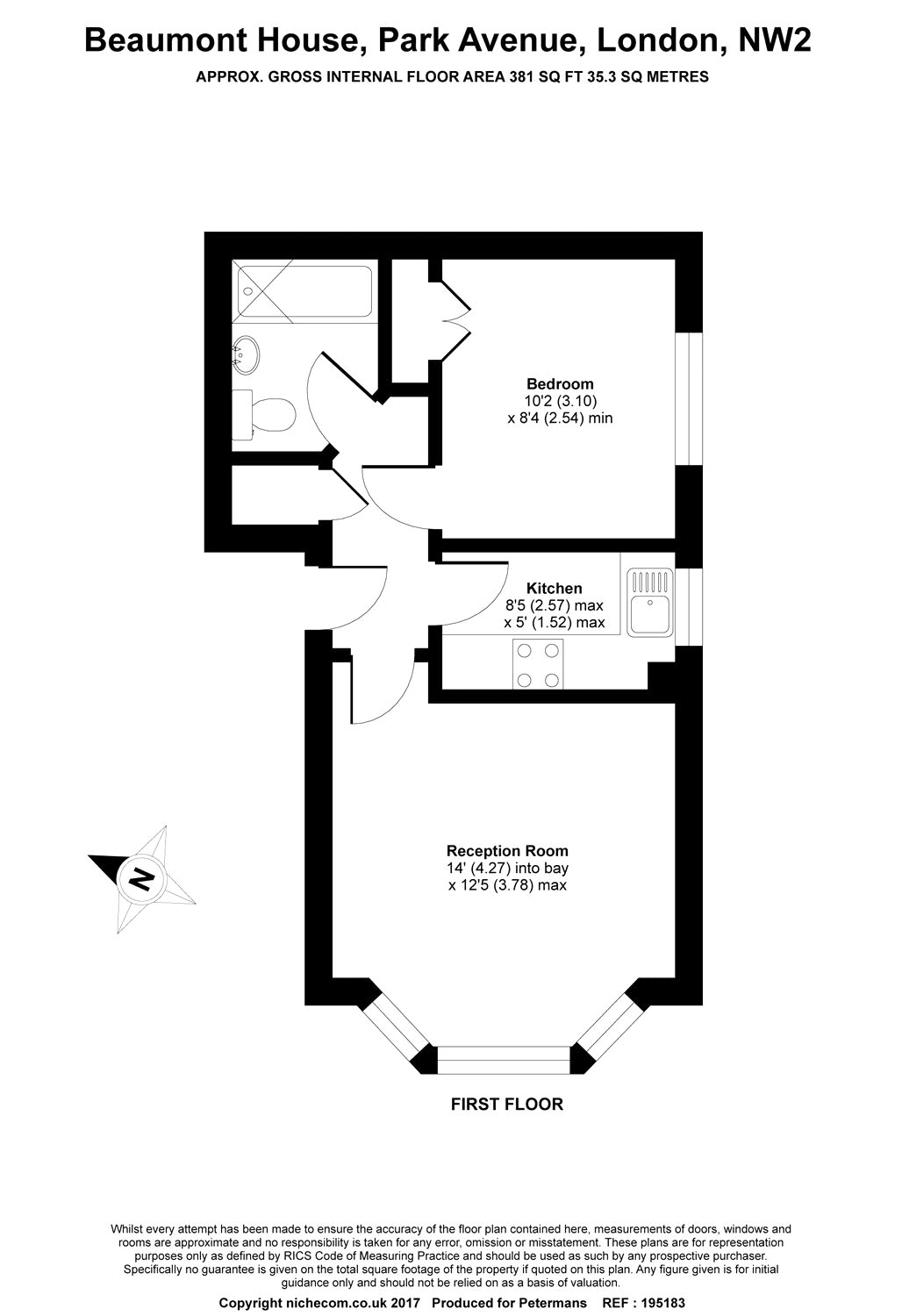 1 Bedrooms Flat to rent in Beaumont House, Park Avenue, London NW2