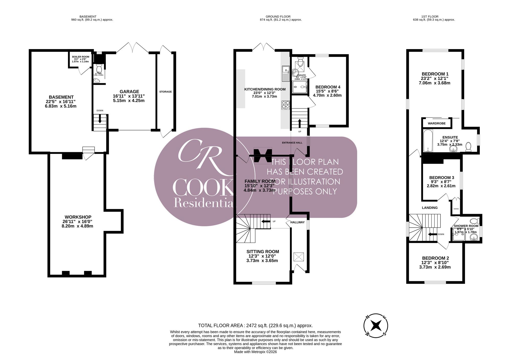 Orchard House Harp Hill, Cheltenham floorplan