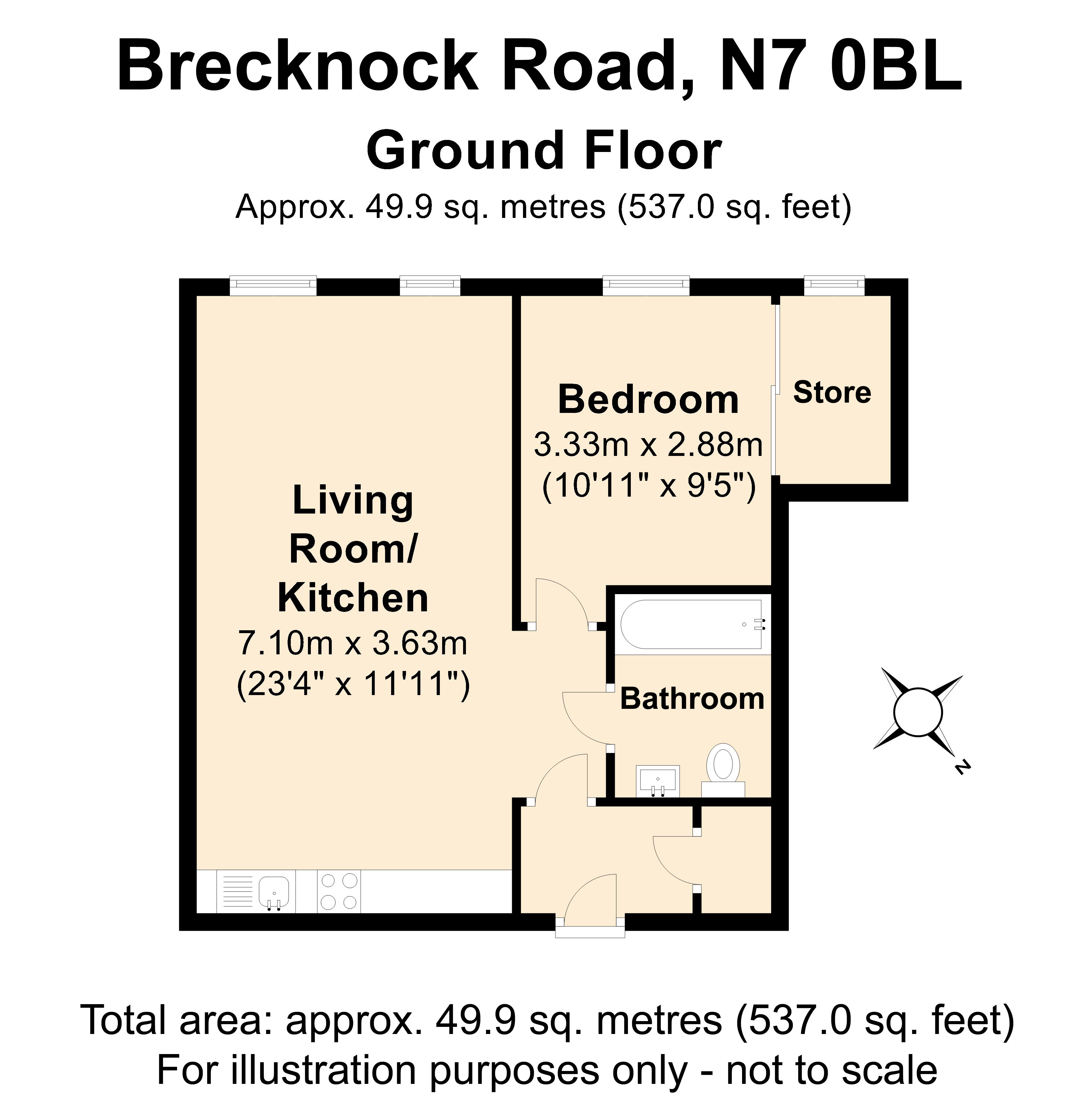 1 Bedrooms Flat to rent in Brecknock Road, Kentish Town N7