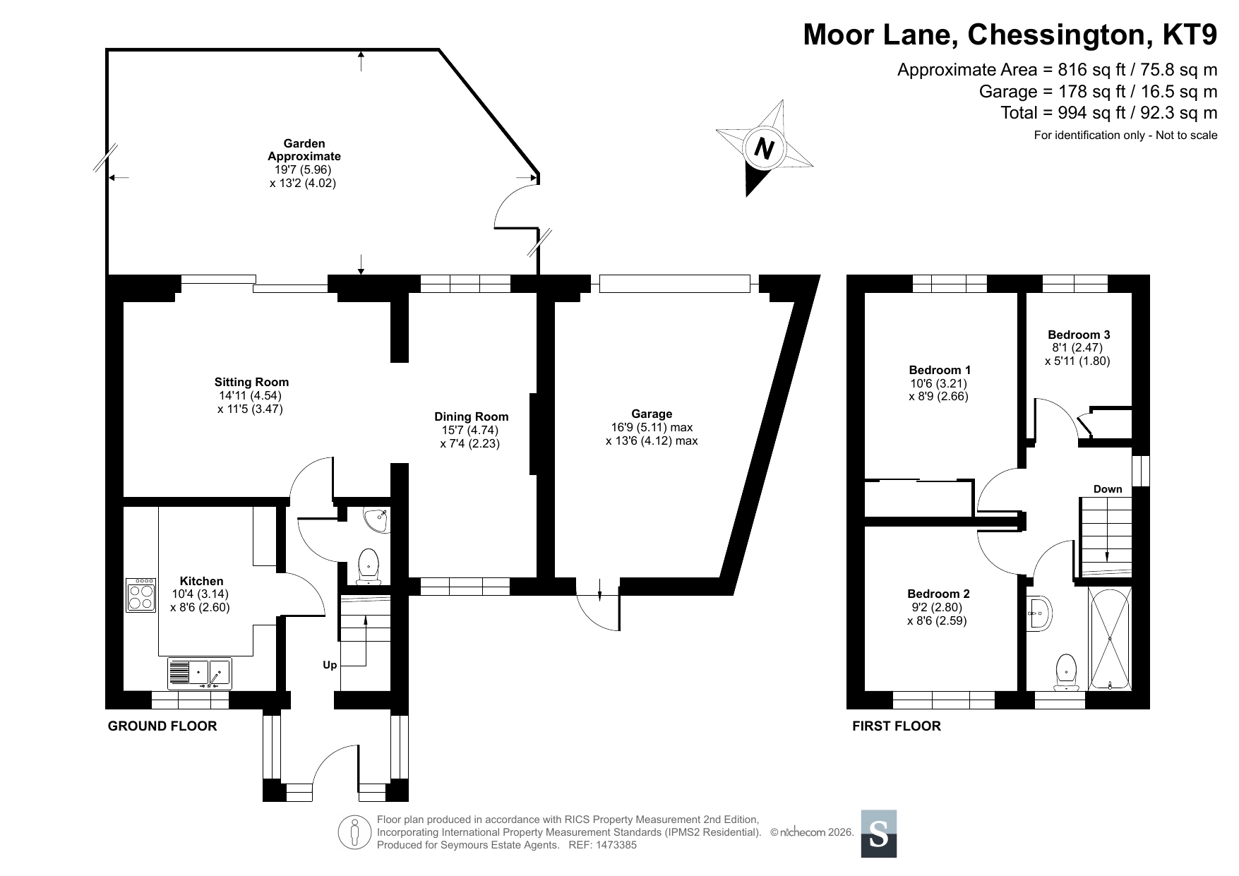 174, Moor Lane, Chessington floorplan