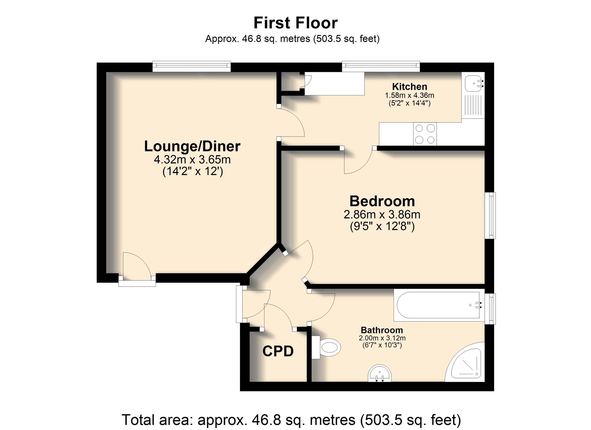 Flat 5, 94 Tapton Crescent Road, Sheffield floorplan