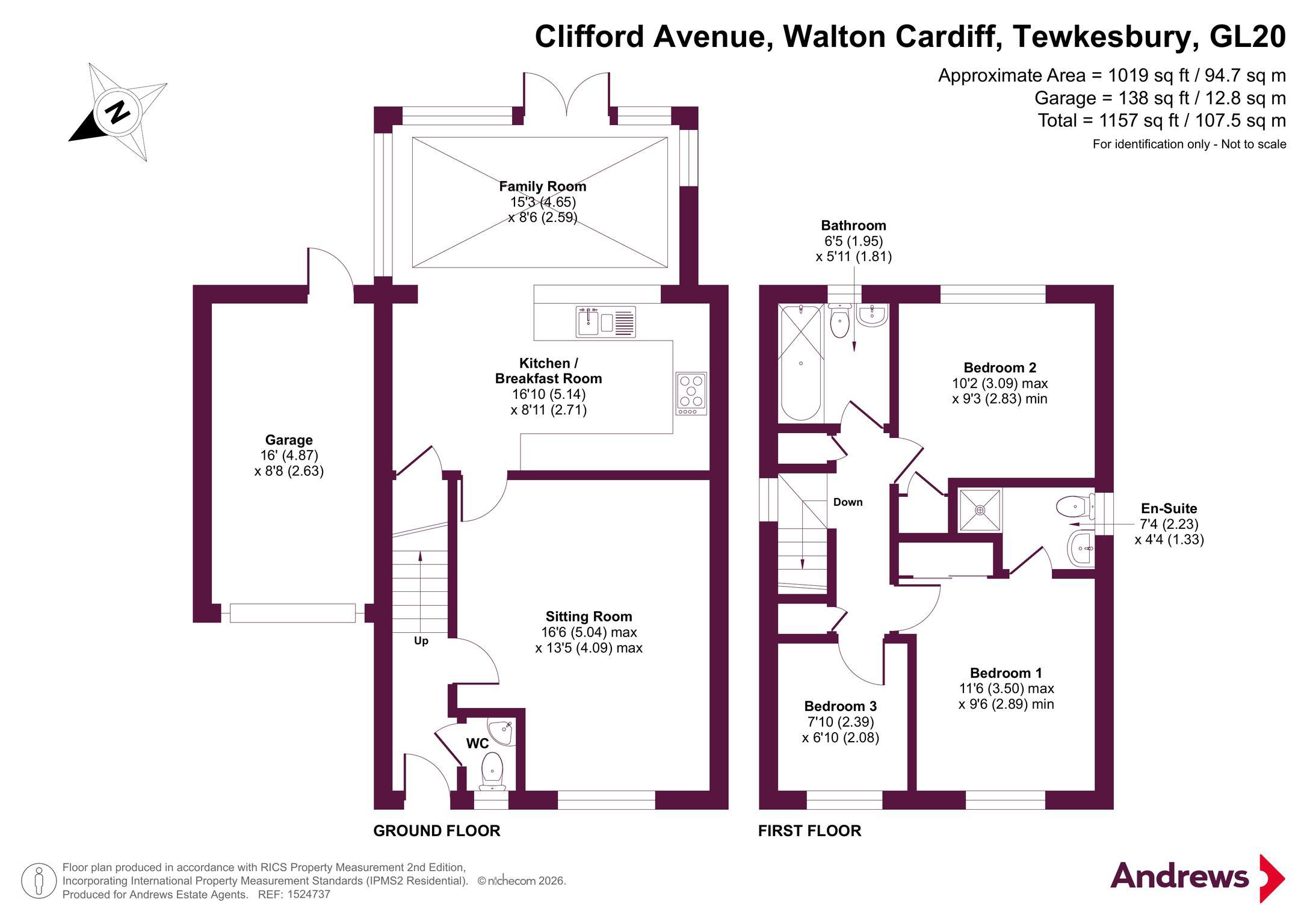 58, Clifford Avenue, Tewkesbury floorplan