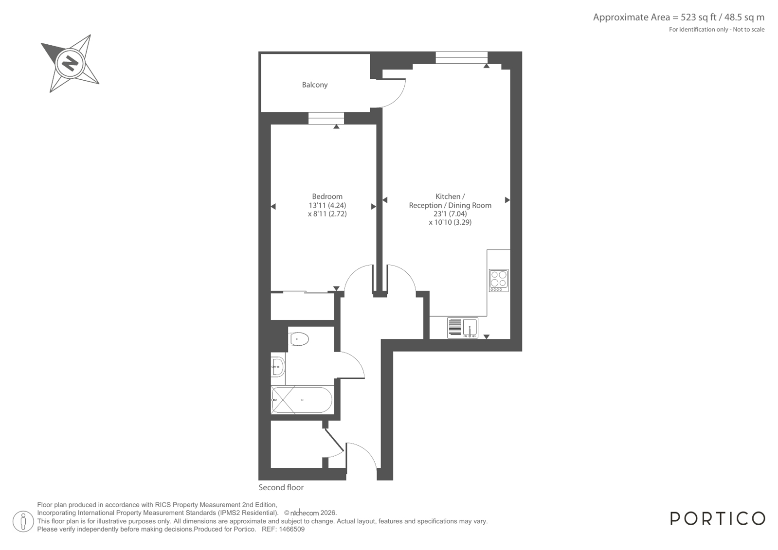 Flat 16, Johnston Court0, 77, Oliver Road, London floorplan