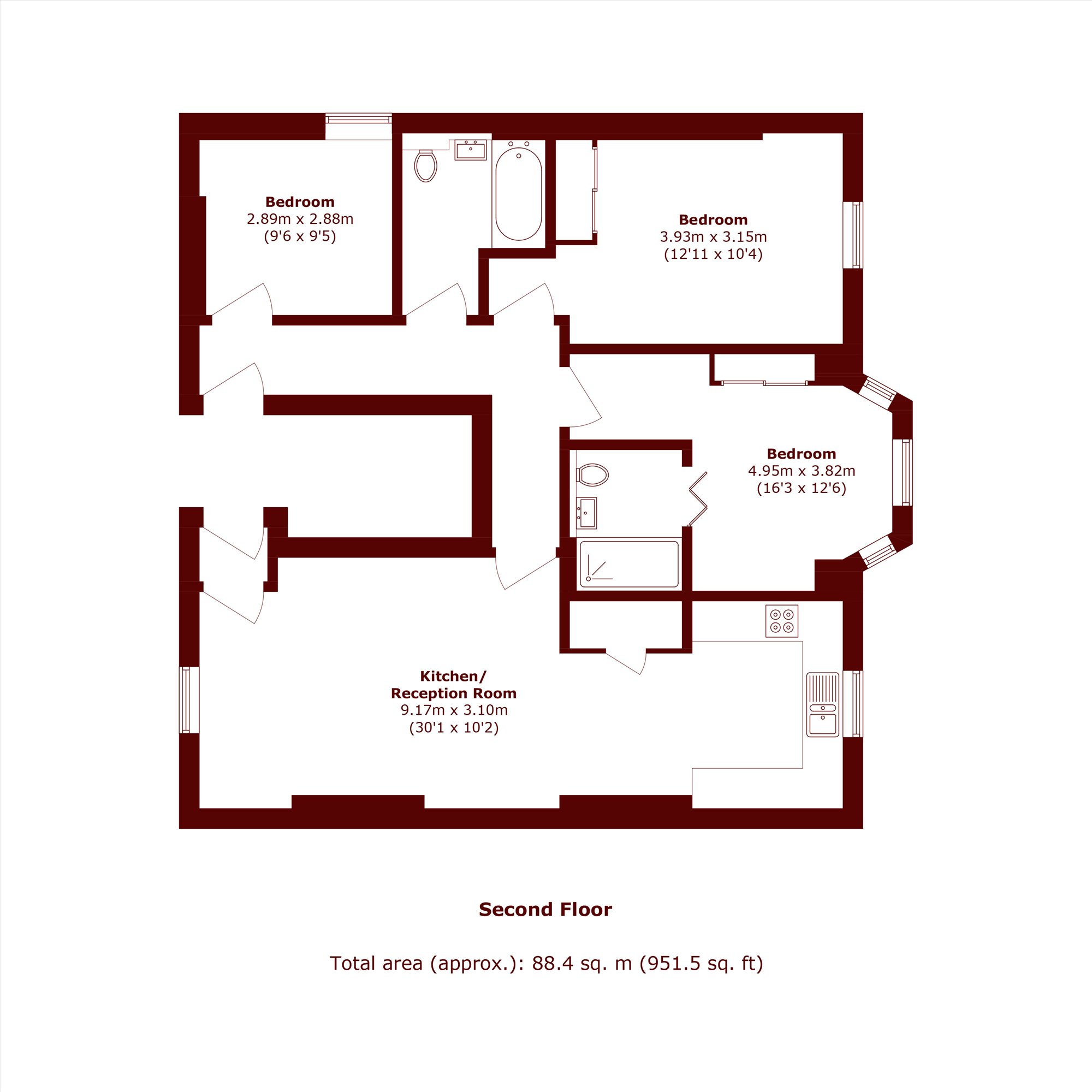 Flat A, 237, Lewisham Way, London floorplan