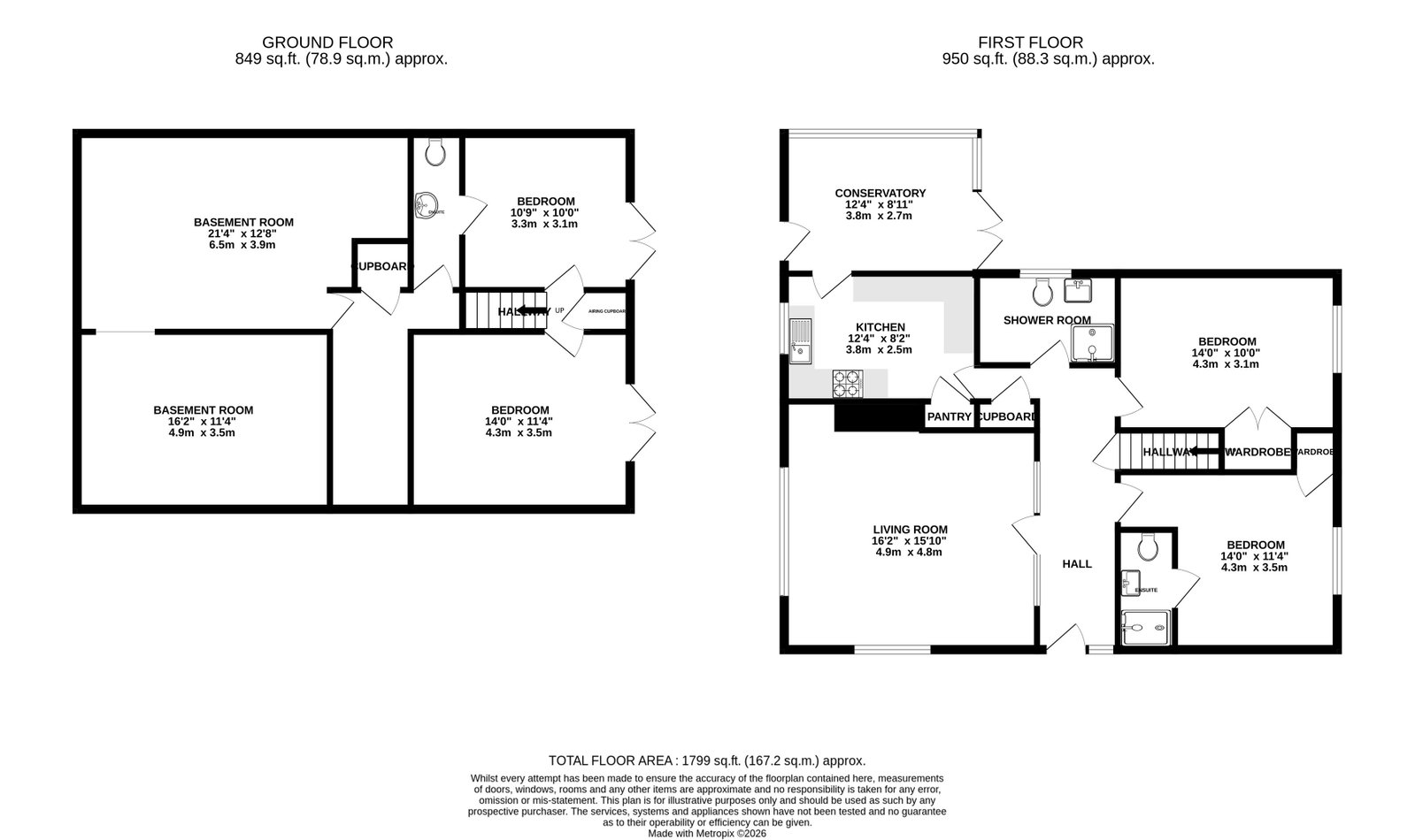 21, Whitegate Close, Minehead floorplan
