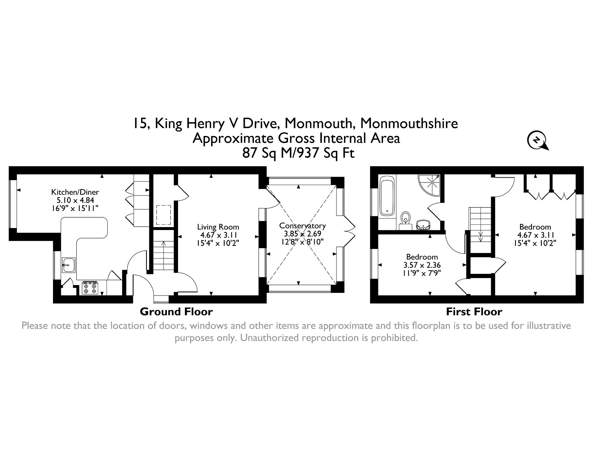 15, King Henry V Drive, Monmouth floorplan