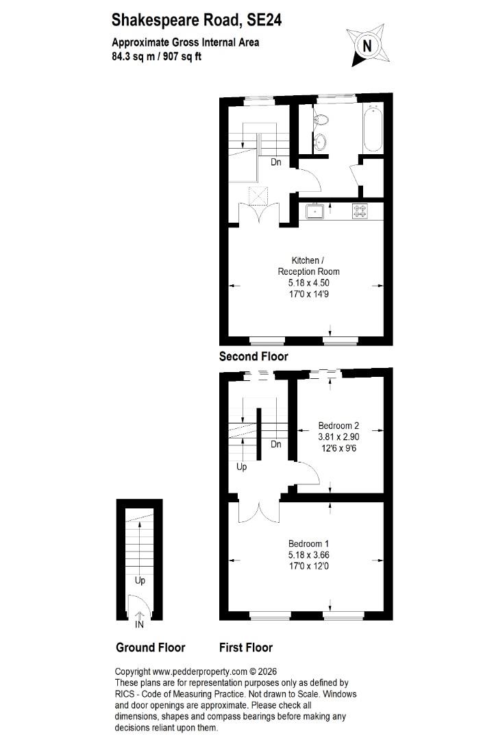 Flat 1, 80, Shakespeare Road, London floorplan